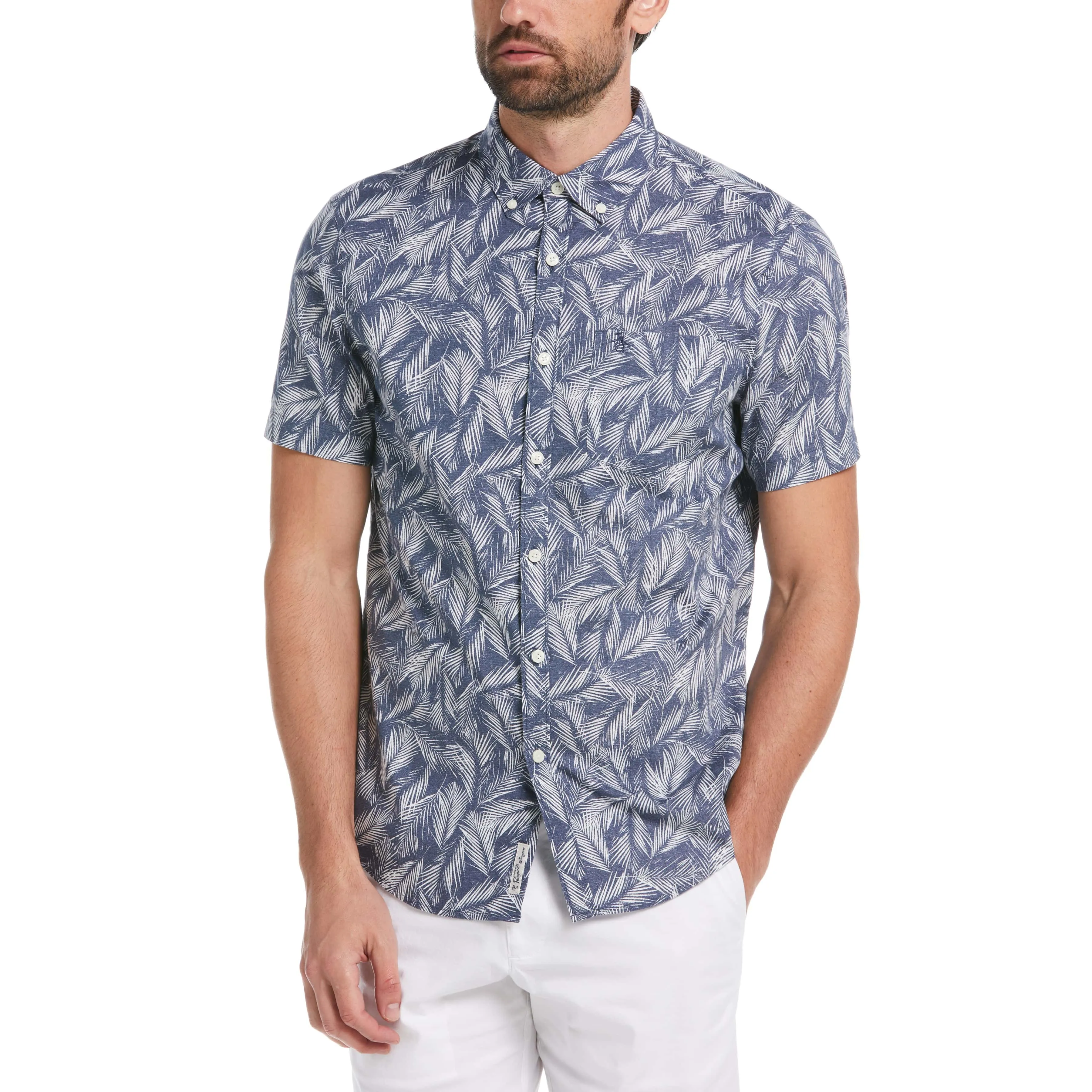 Poplin Palm Leaves Print Shirt sold by Original Penguin