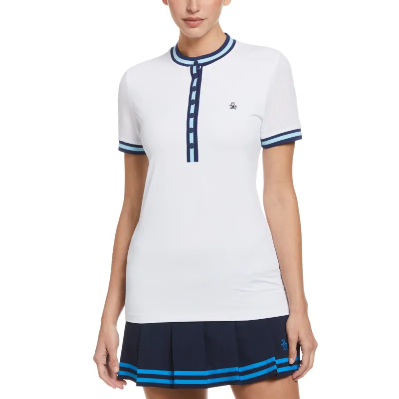 Women's Stripe Rib Collar Golf Shirt sold by Original Penguin