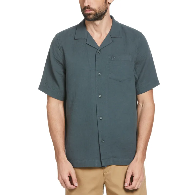 Gauze Tonal Camp Collar Shirt sold by Original Penguin