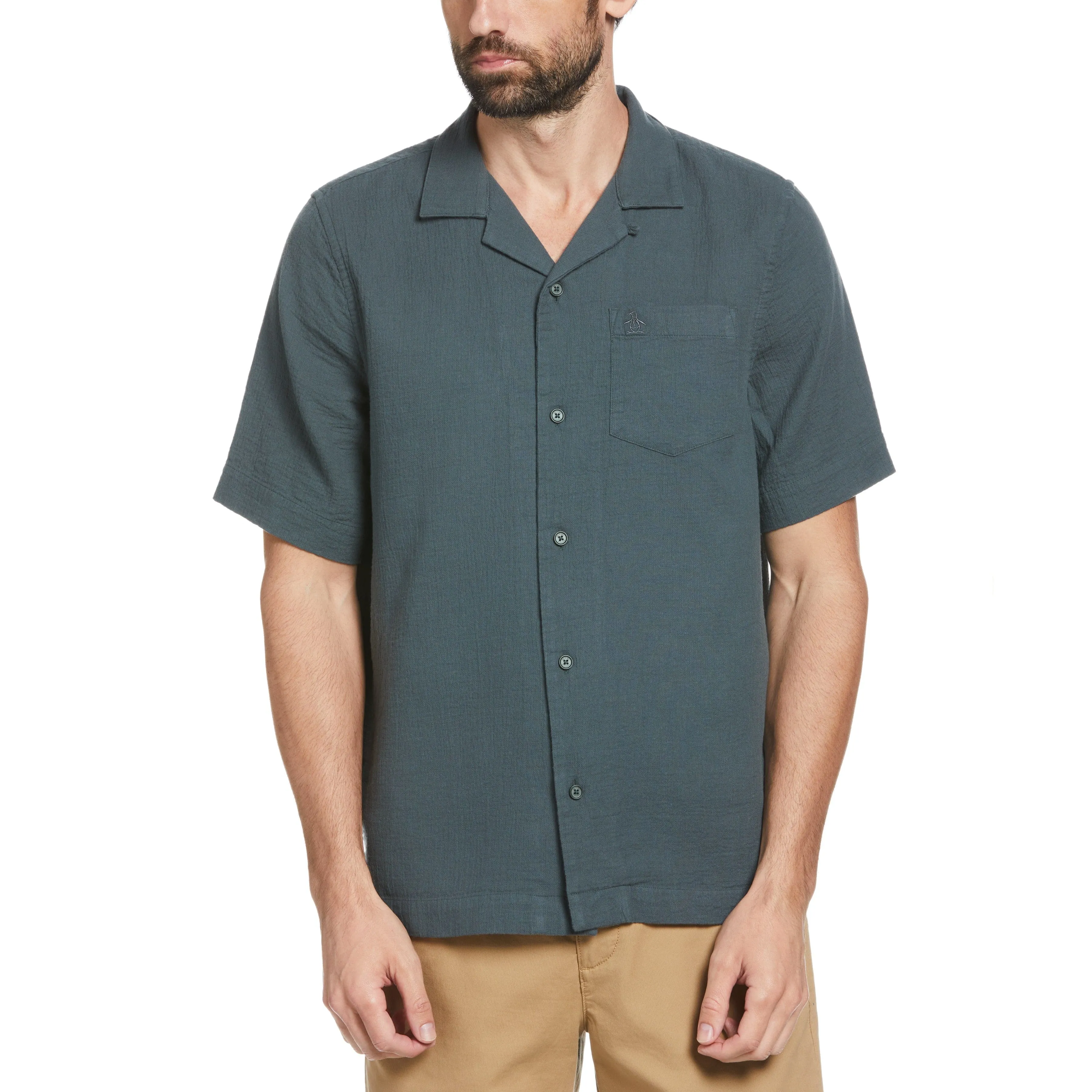 Gauze Tonal Camp Collar Shirt sold by Original Penguin