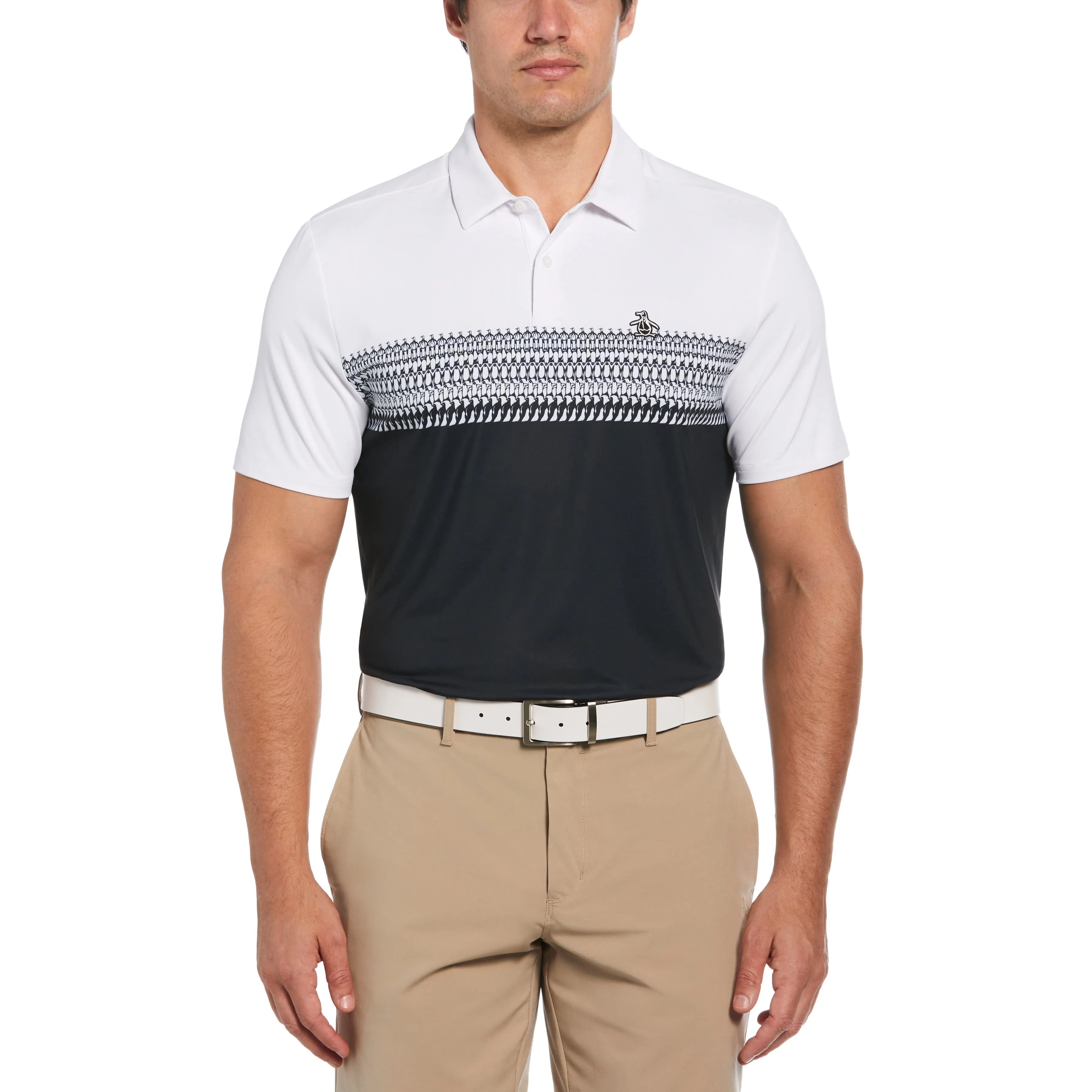 Penguin Stripe Block Print Golf Polo sold by Original Penguin