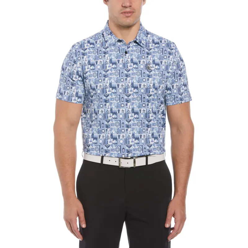 Pete's Game Grid Print Golf Polo sold by Original Penguin