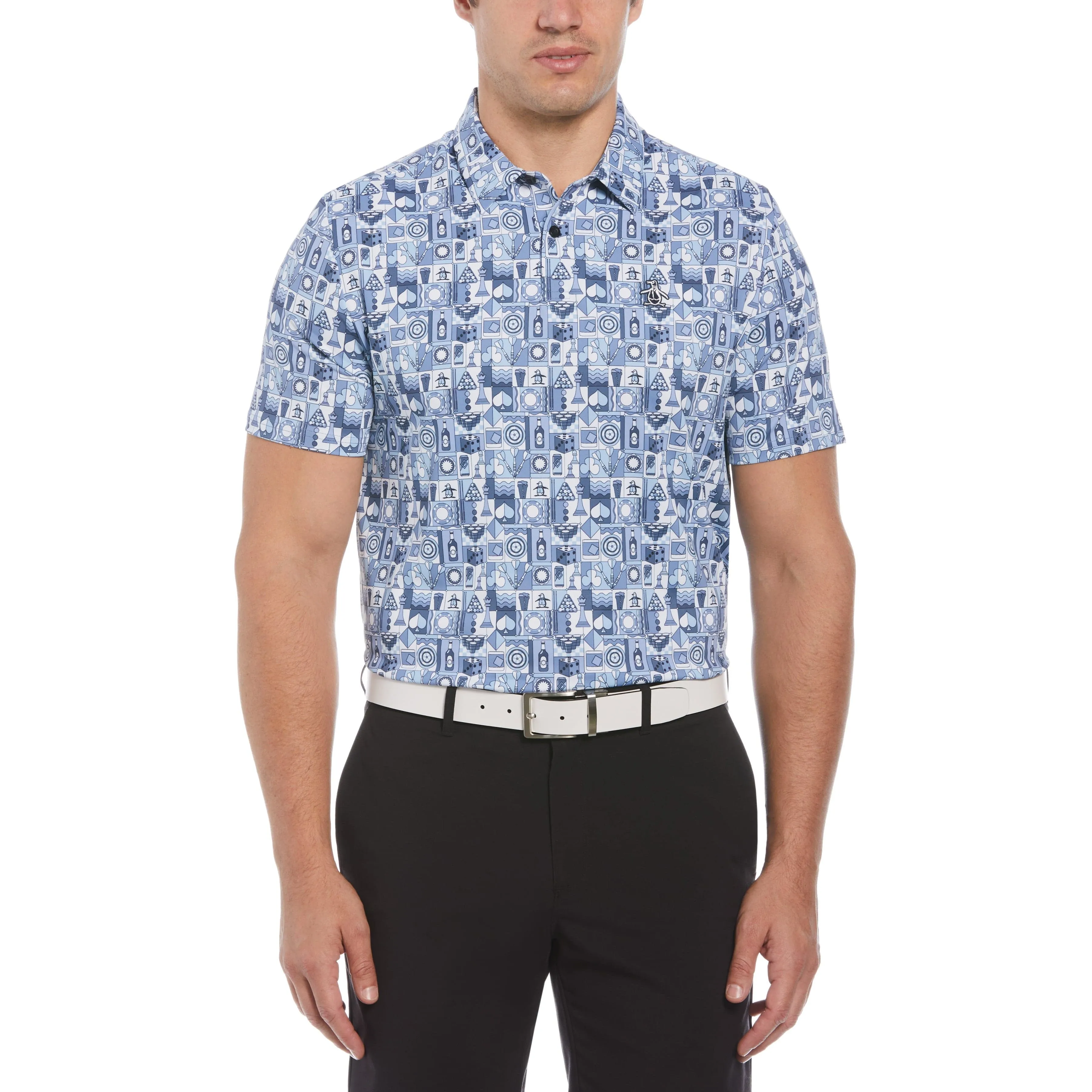 Pete's Game Grid Print Golf Polo sold by Original Penguin