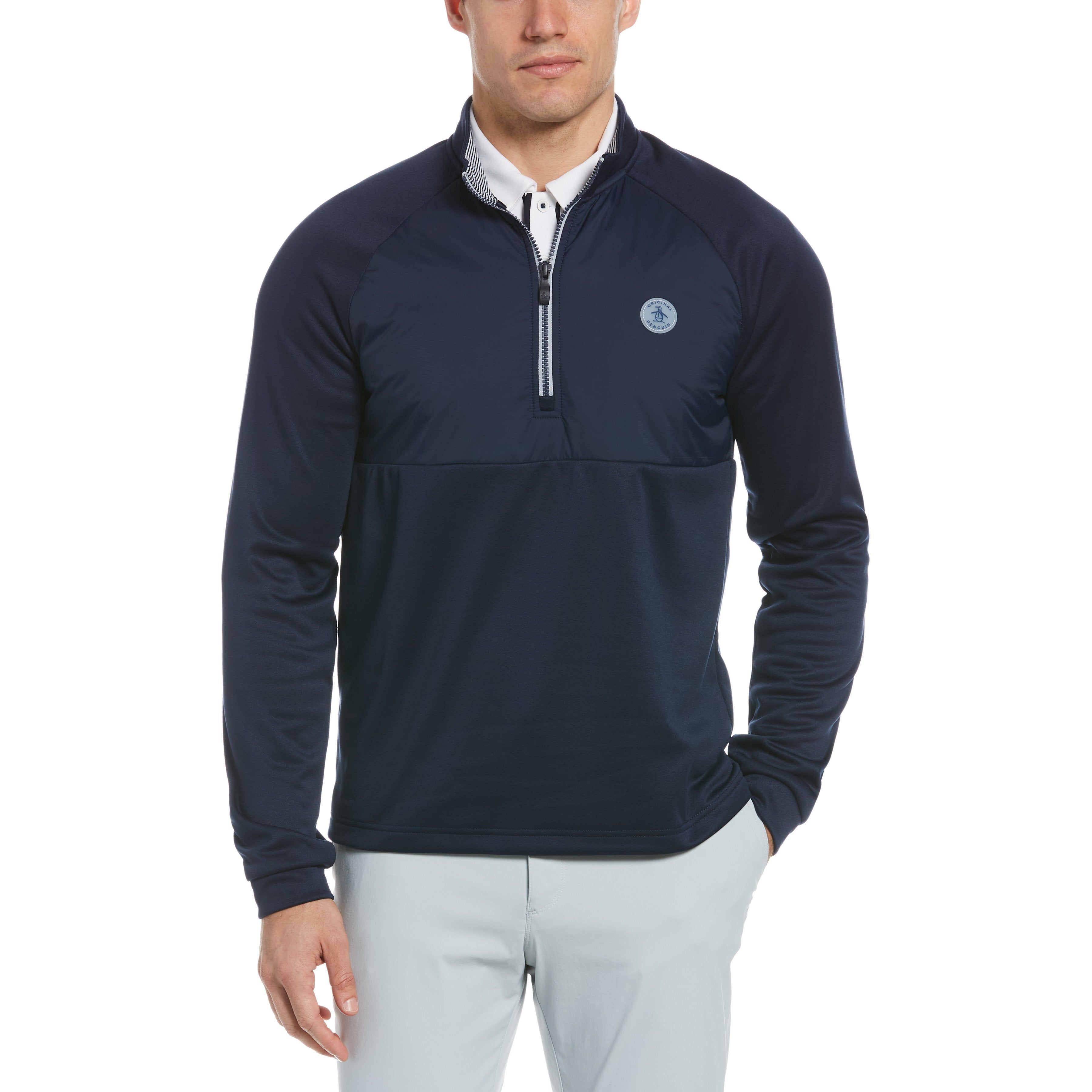 Mixed Media Quarter Zip Golf Pullover sold by Original Penguin