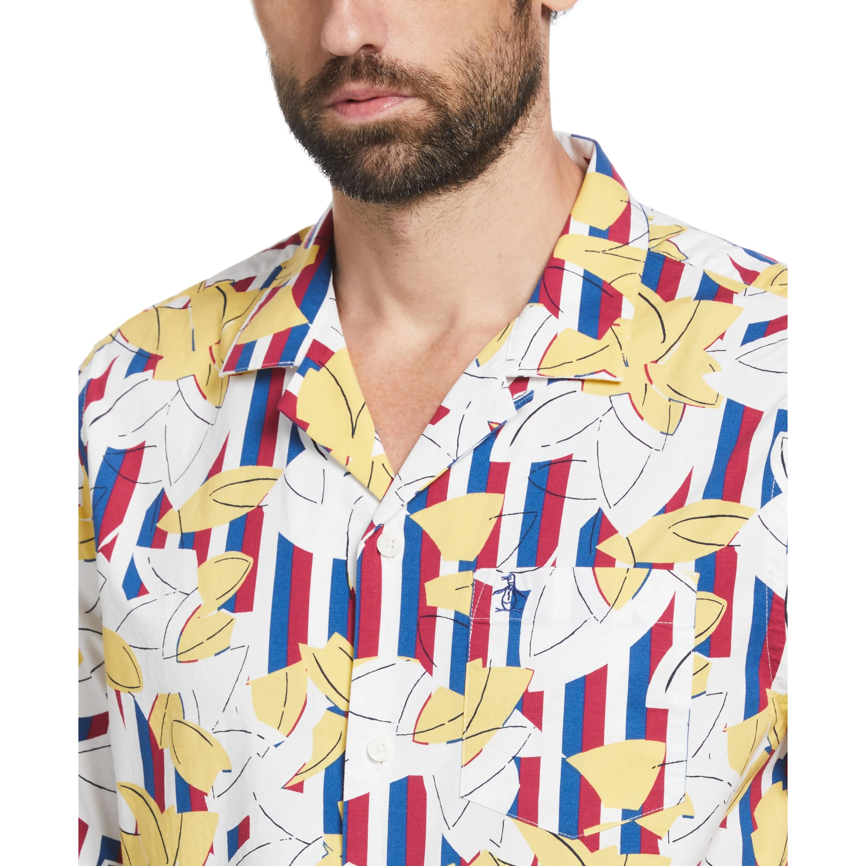 EcoVero™ Stripe Leaf Print Shirt sold by Original Penguin product image thumbnail 3