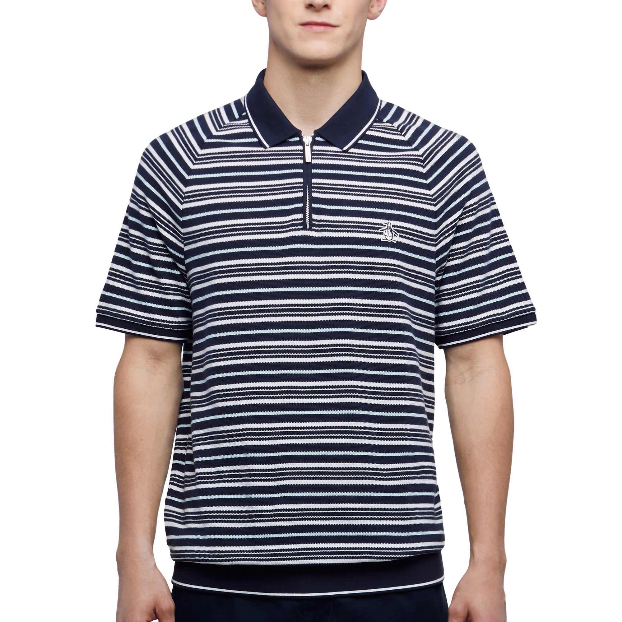 Stripe Zip Raglan Sleeve Polo sold by Original Penguin