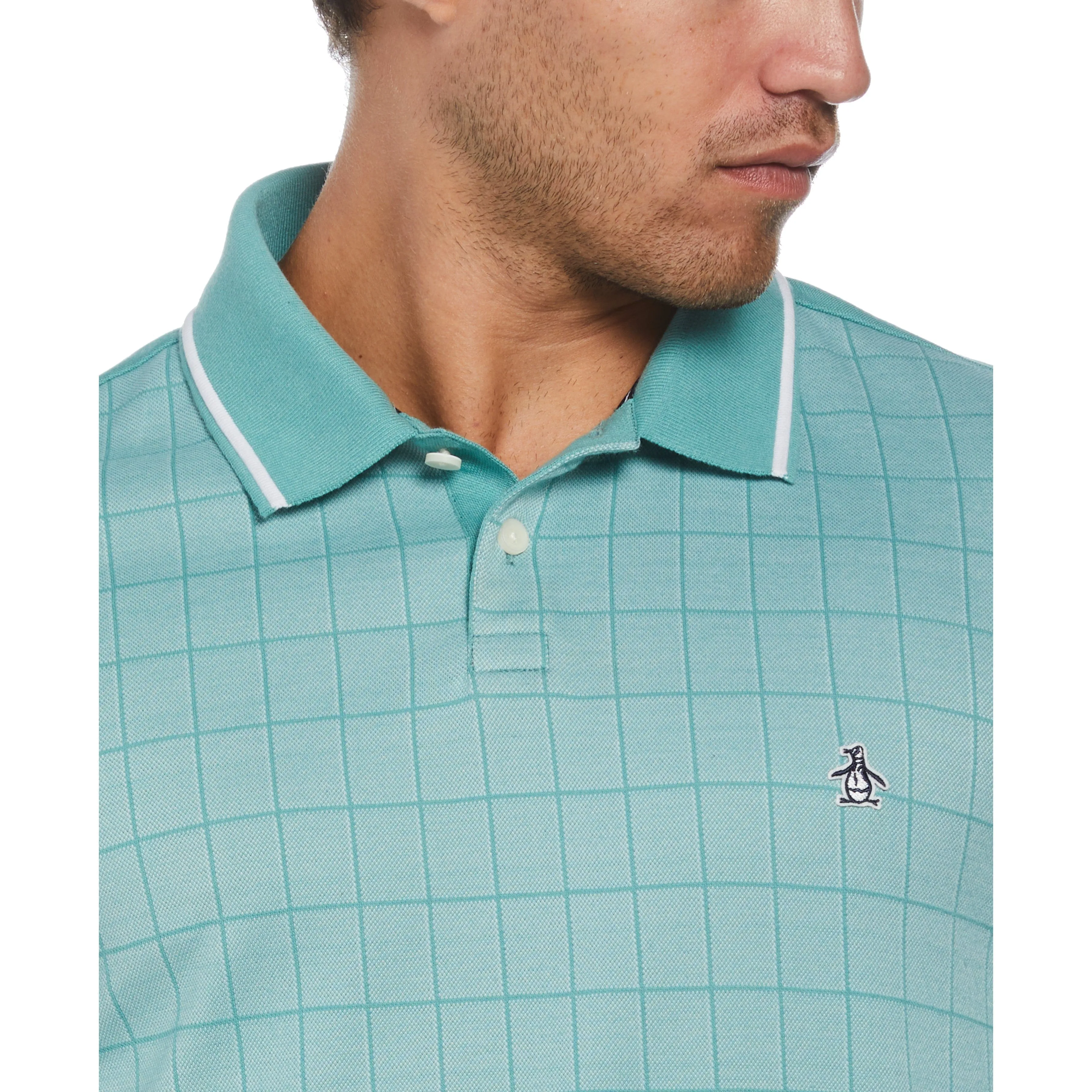 Pique Jacquard Check Polo sold by Original Penguin product image thumbnail 3