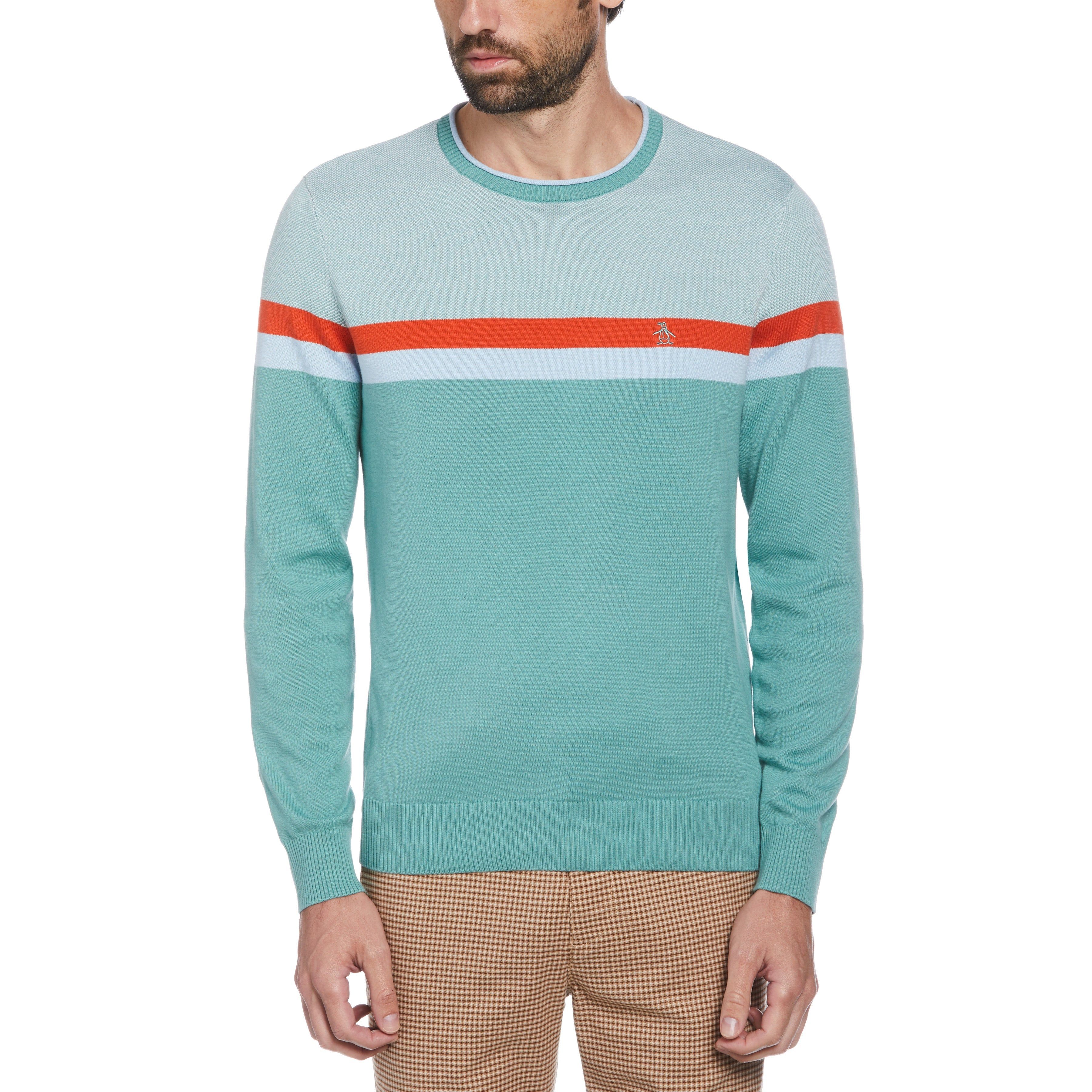 Striped Cotton Crew Neck Sweater sold by Original Penguin