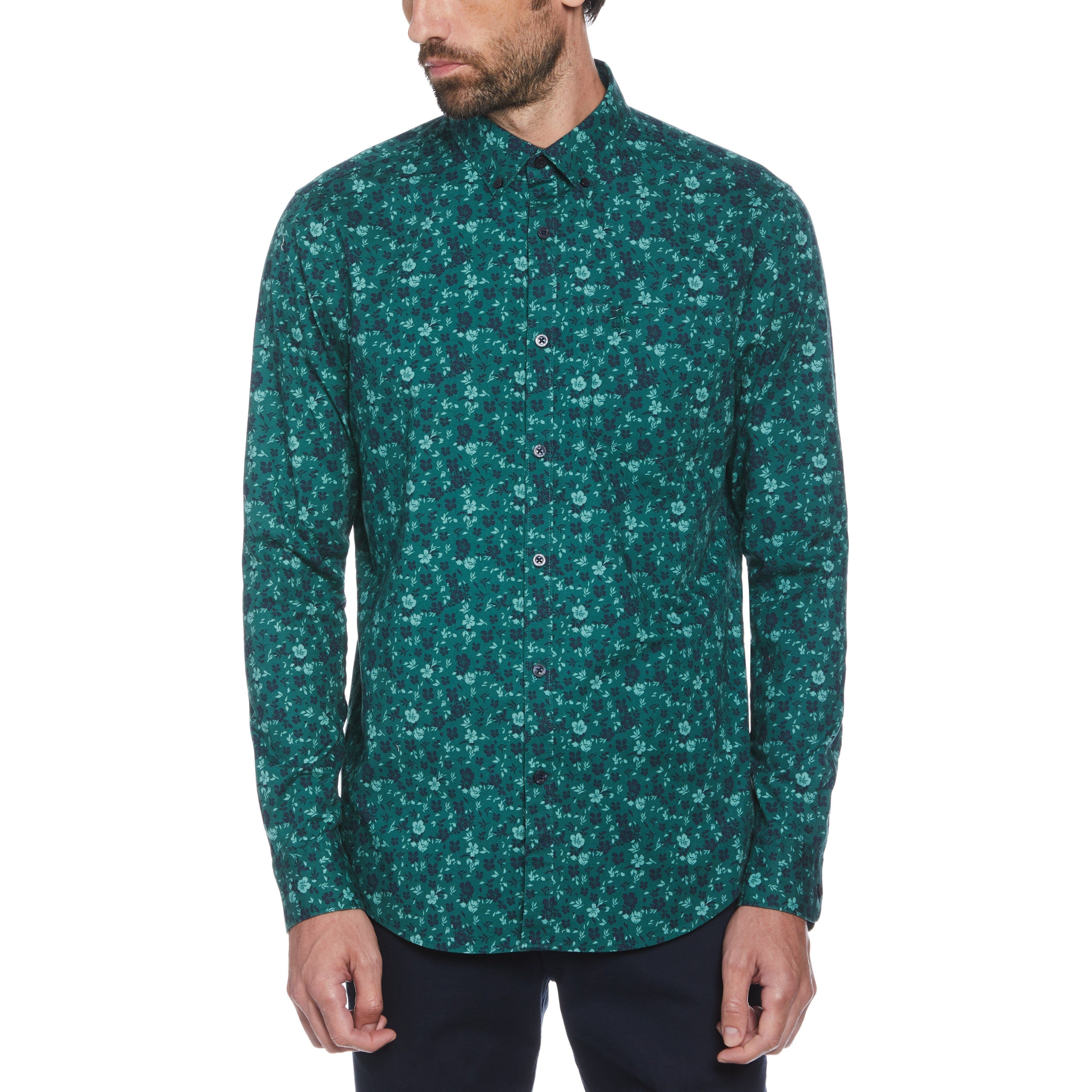 Poplin Ditsy Floral Print Shirt sold by Original Penguin