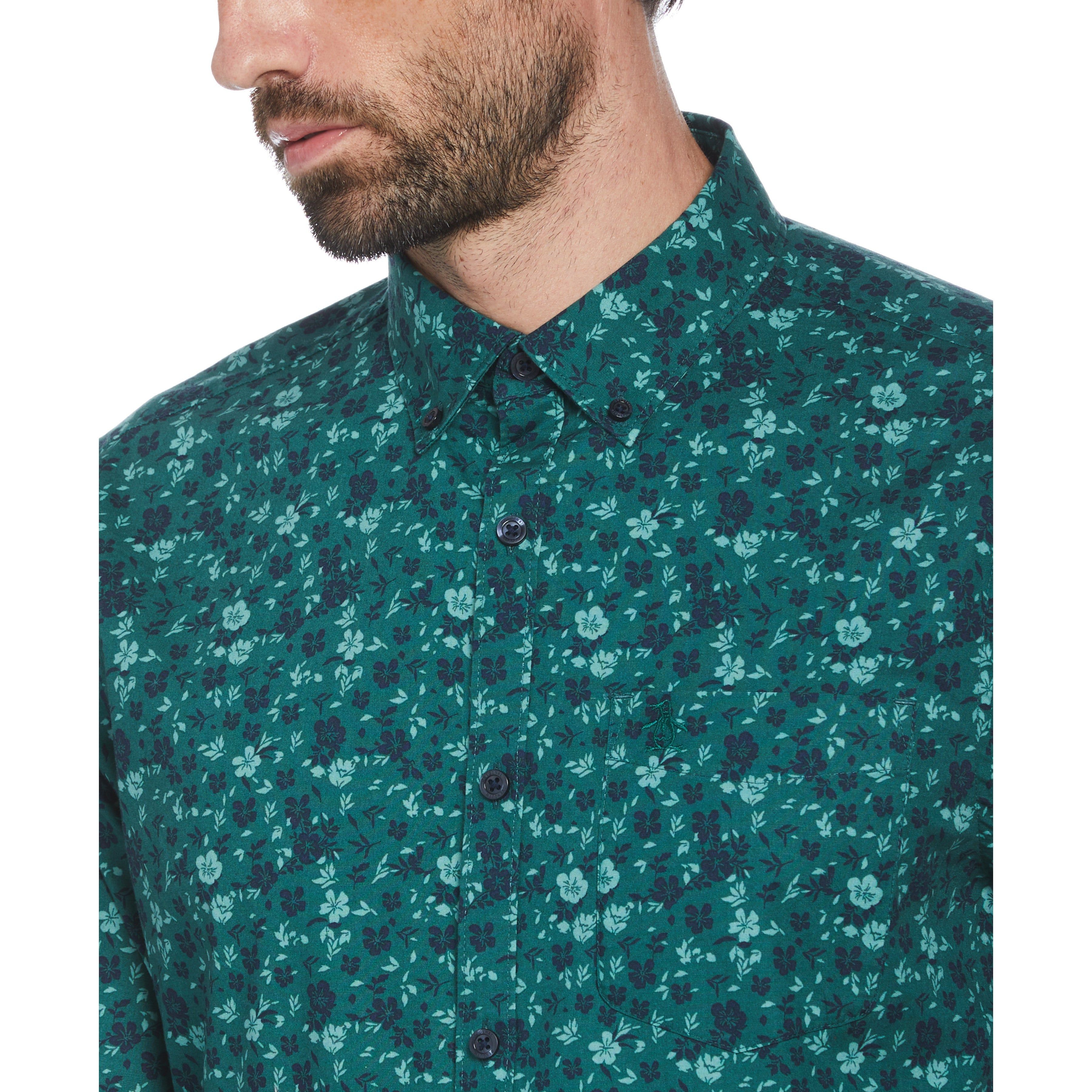 Poplin Ditsy Floral Print Shirt sold by Original Penguin product image thumbnail 4