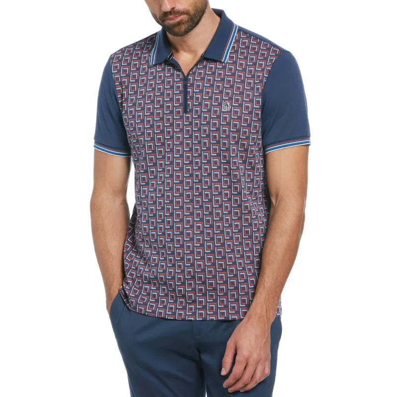 Jacquard Front 1/4 Zip Polo sold by Original Penguin