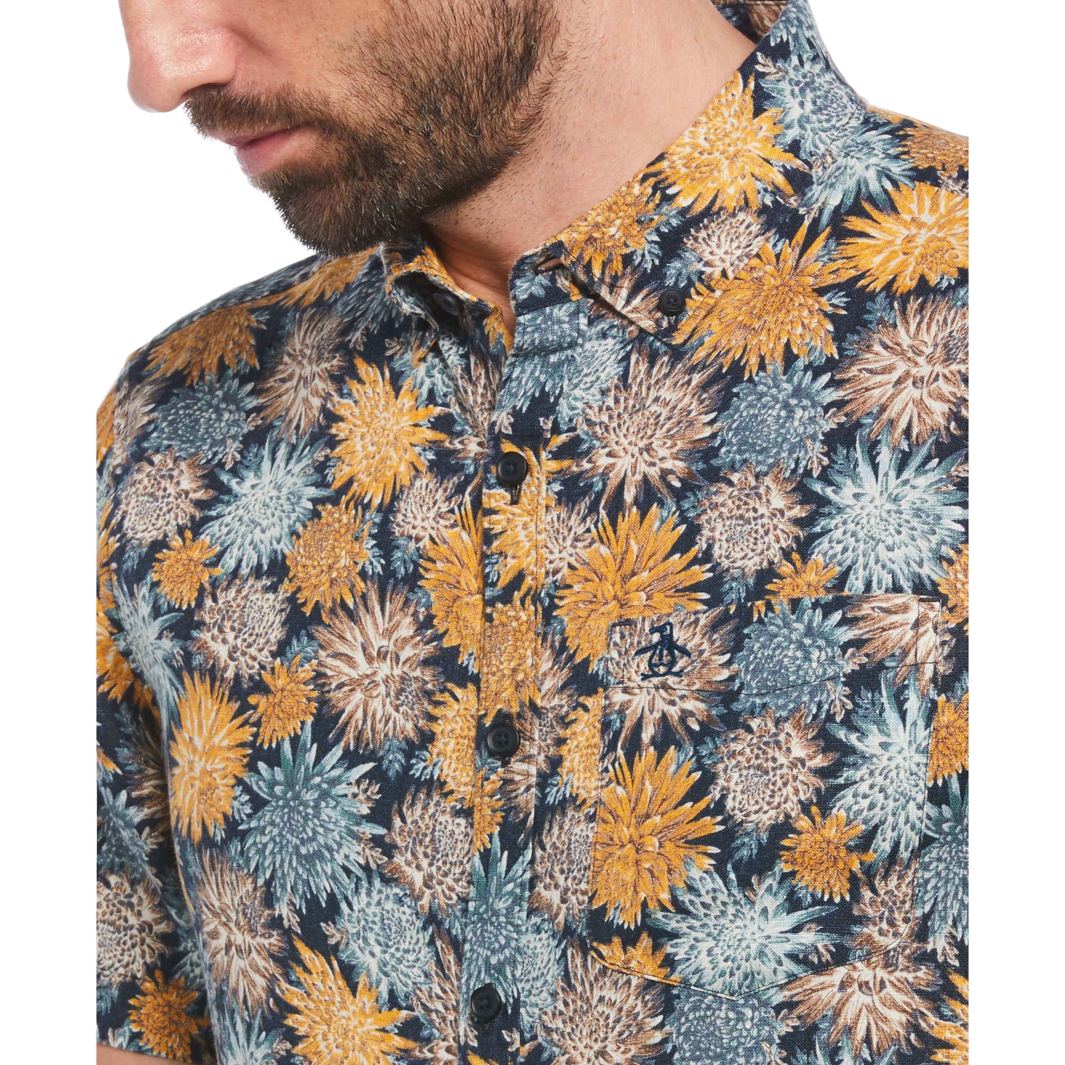 Linen Floral Print Button-Down Shirt sold by Original Penguin product image thumbnail 3