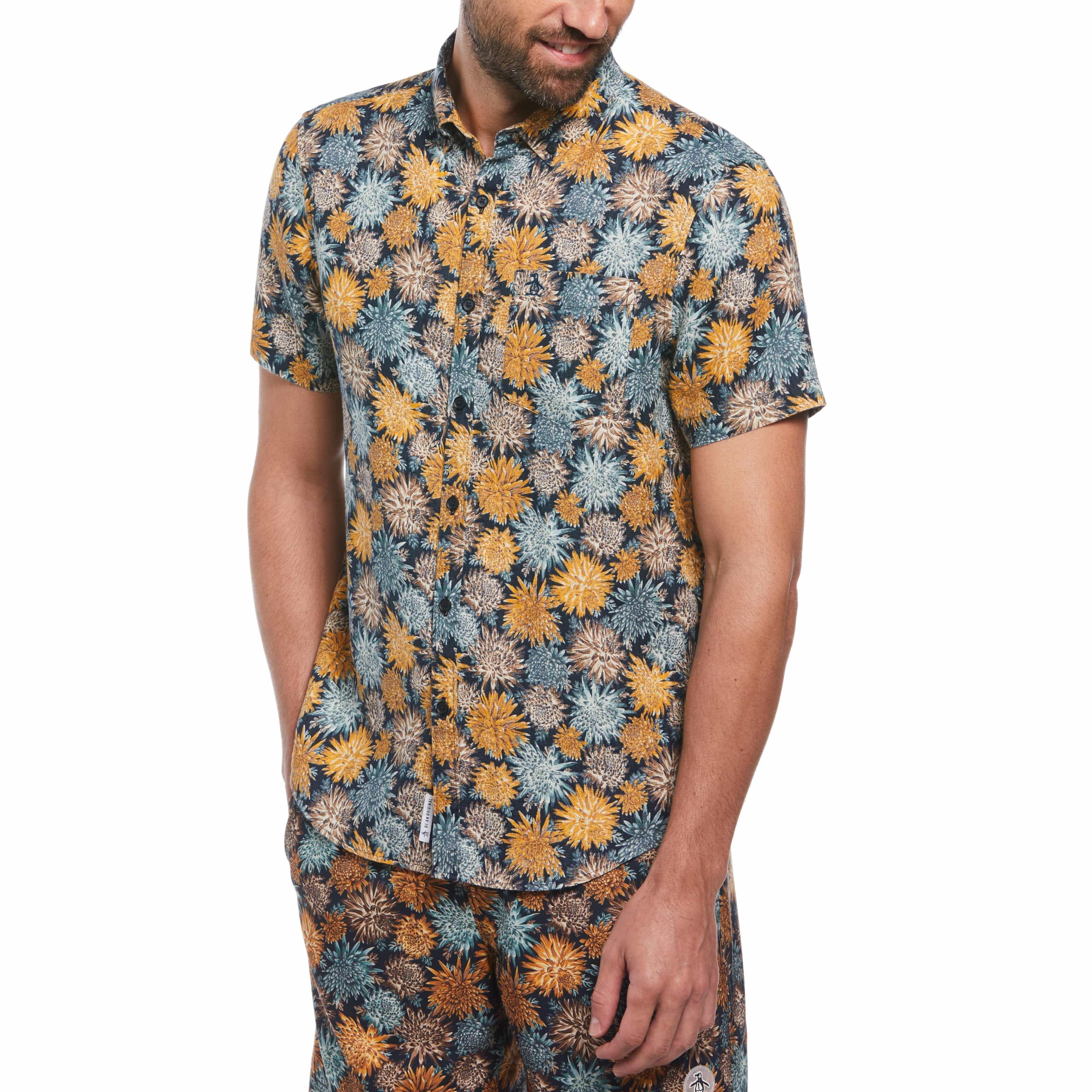 Linen Floral Print Button-Down Shirt sold by Original Penguin