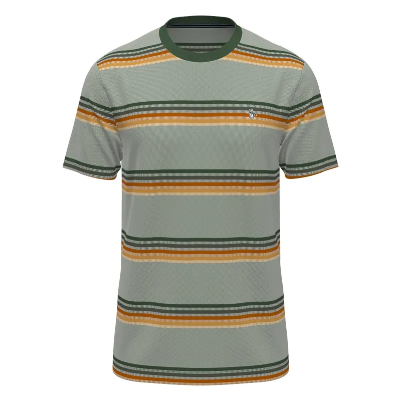 Birdseye Pique Engineered Stripe Tee sold by Original Penguin