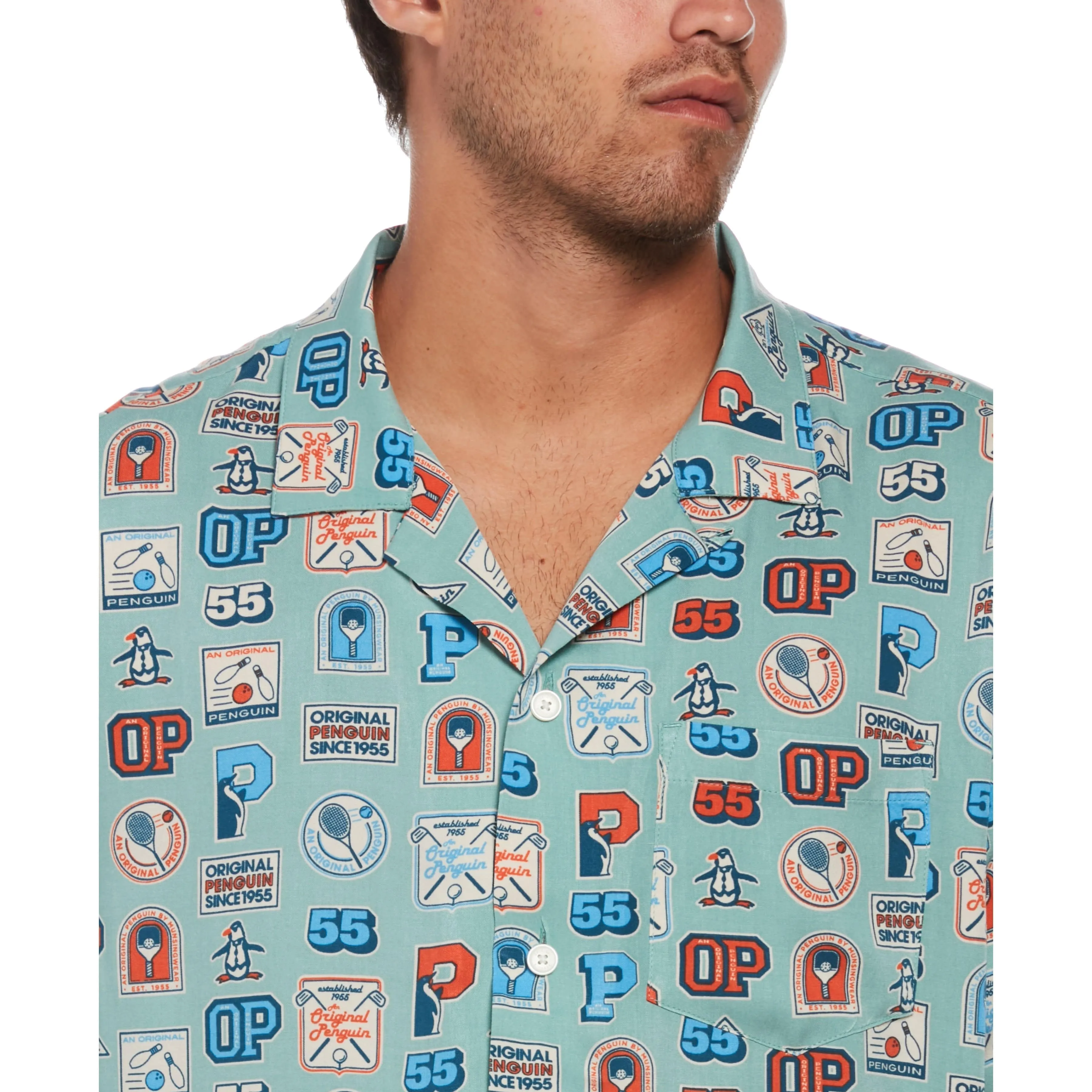 Ecovero™ All Over Collegiate Print Shirt sold by Original Penguin product image thumbnail 4