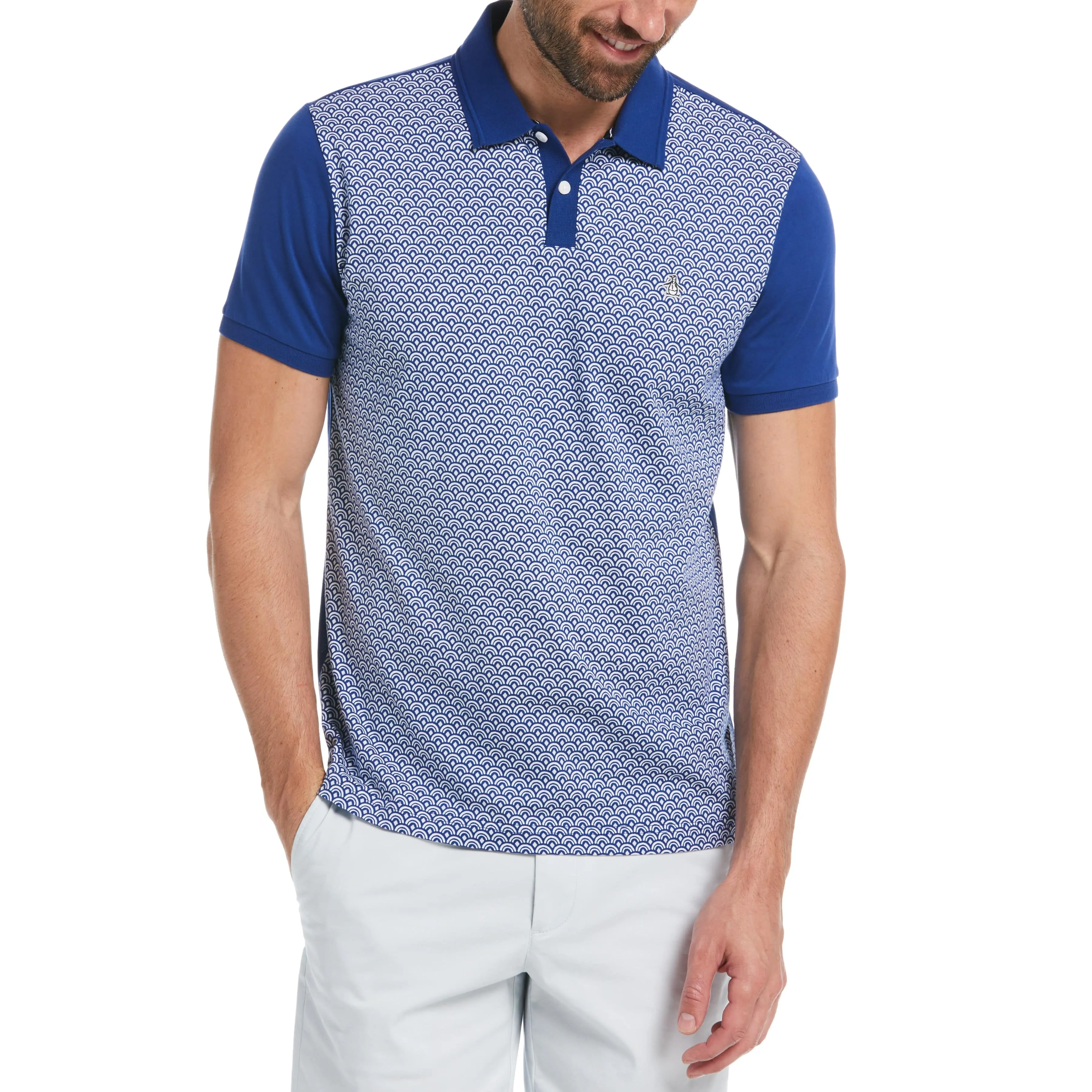 Cotton Jersey Geo Print Front Polo sold by Original Penguin