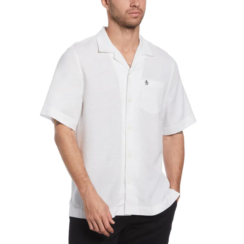 Ecovero™ Camp Collar Linen Shirt sold by Original Penguin