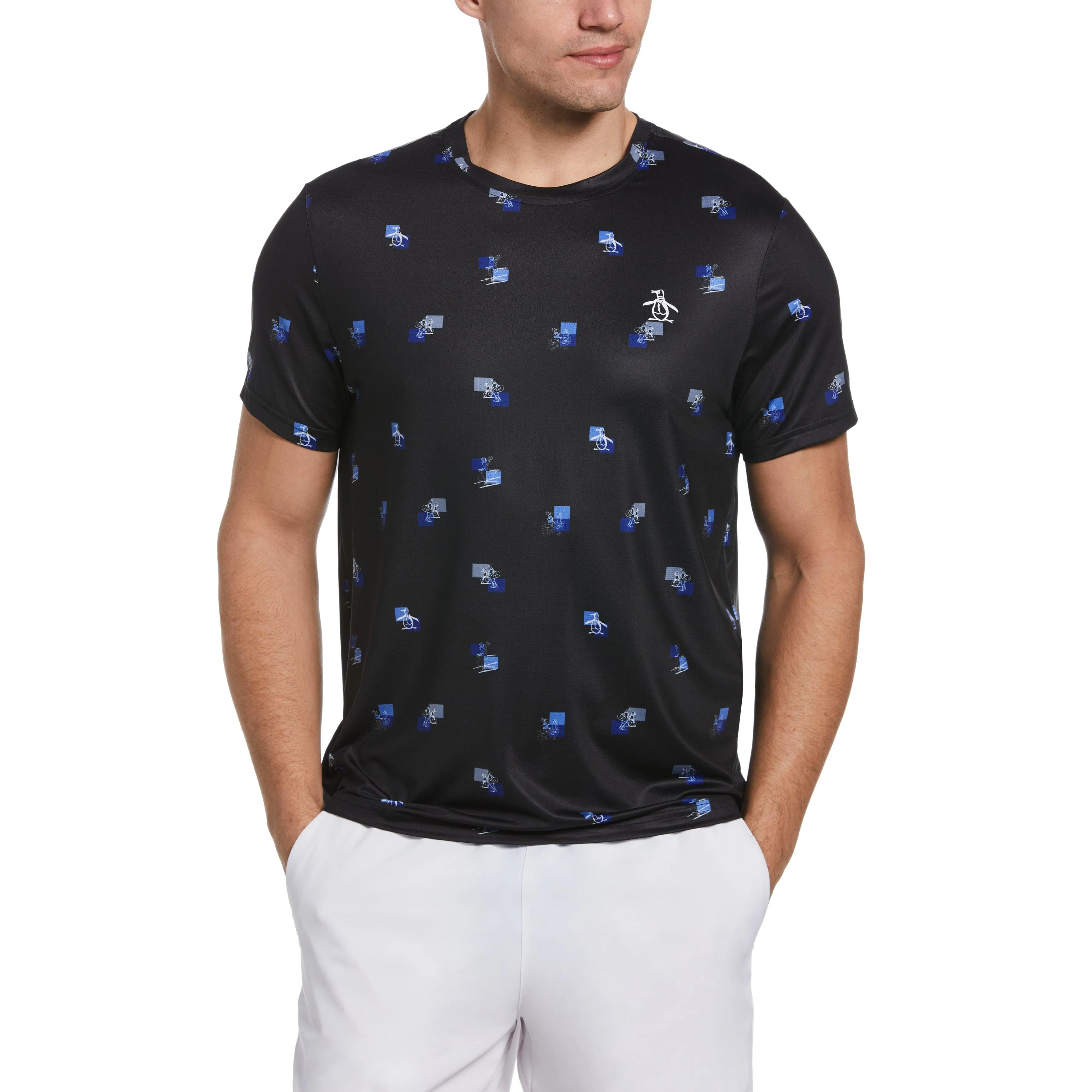 Performance Heritage Print Tennis Tee sold by Original Penguin
