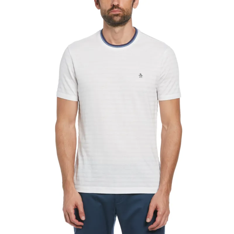 Cotton Jacquard Solid Tipping Tee sold by Original Penguin