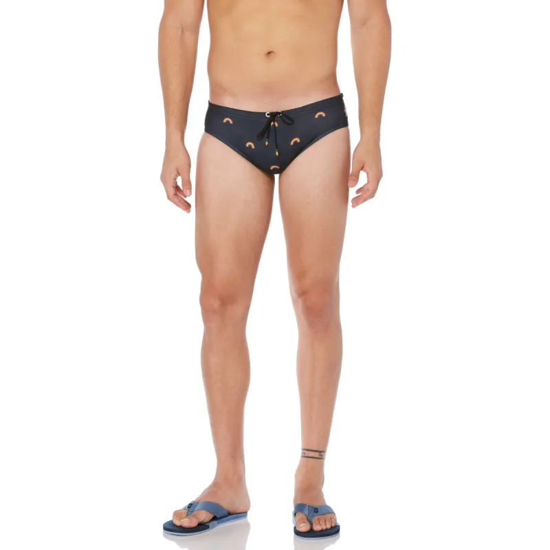 Pride Rainbow Print Pique Swim Brief made by Original Penguin