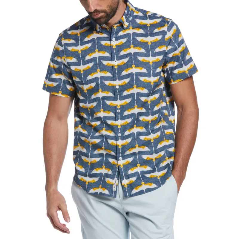 Woven Geometric Print Poplin Shirt sold by Original Penguin