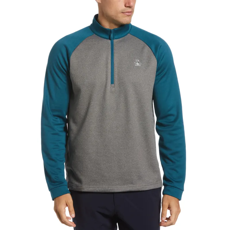 Color Block Fleece 1/4 Zip Pullover Golf Sweater sold by Original Penguin