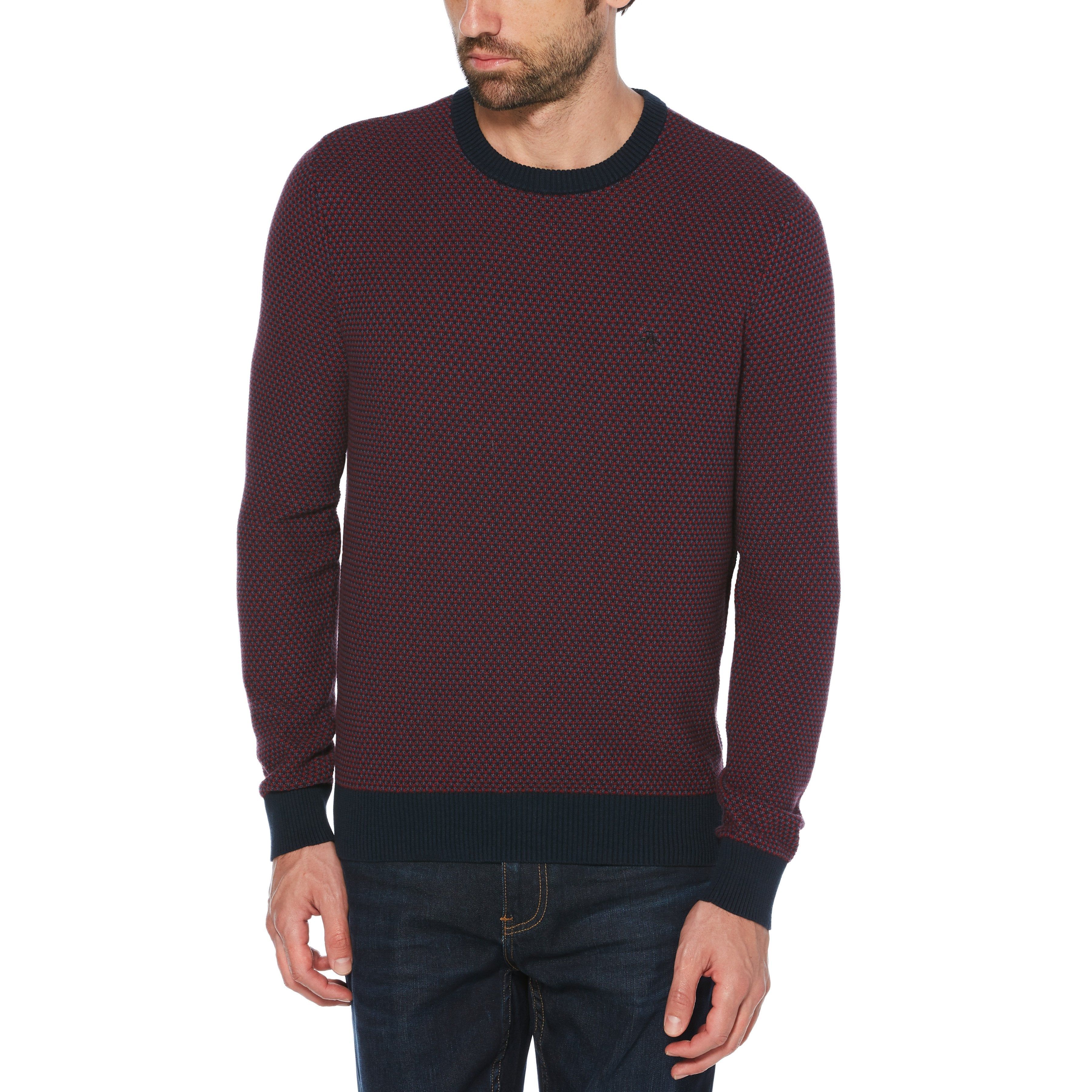 Tri-Tone Popcorn Crew Neck Sweater sold by Original Penguin