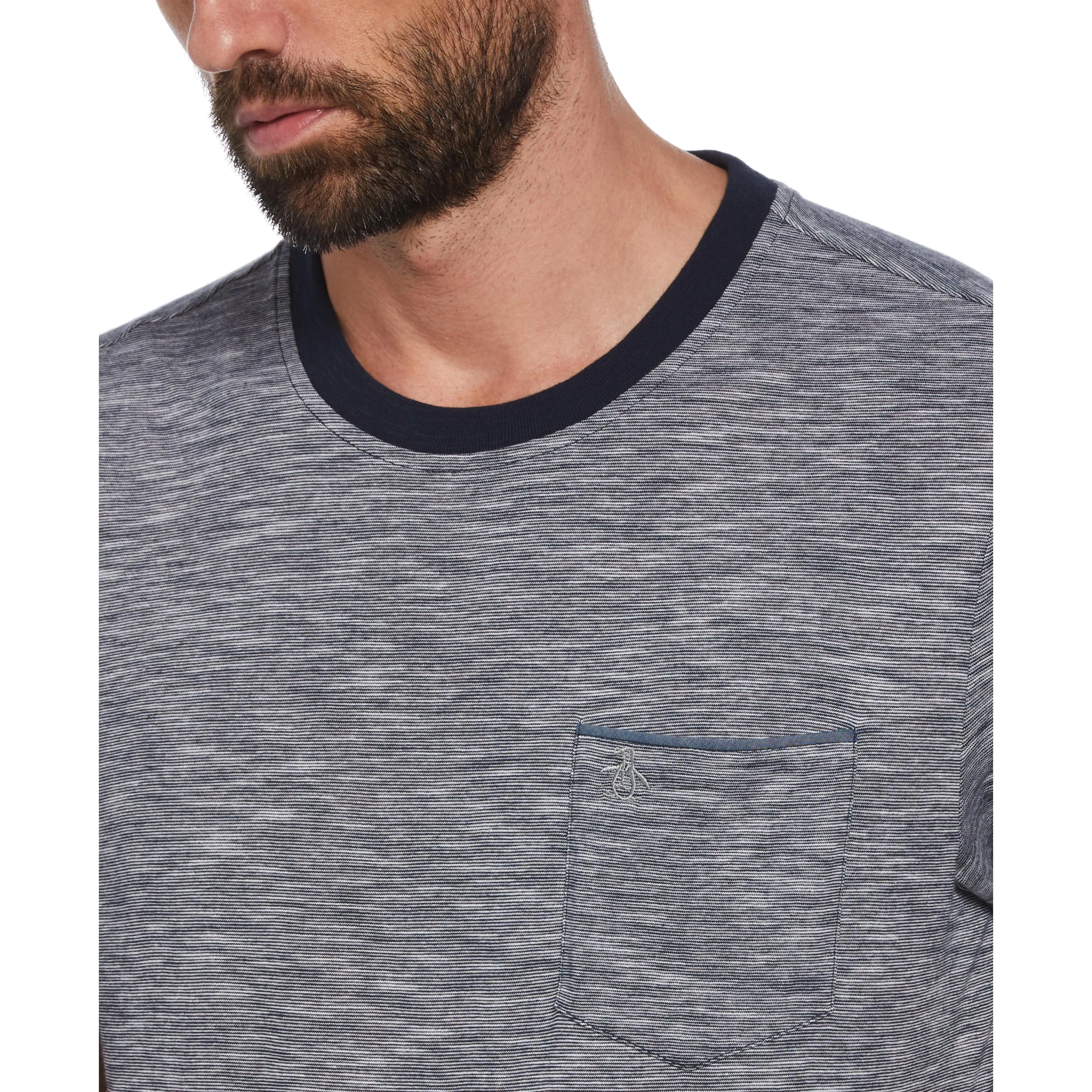 Stripe Chambray Tipped Pocket Tee sold by Original Penguin product image thumbnail 3