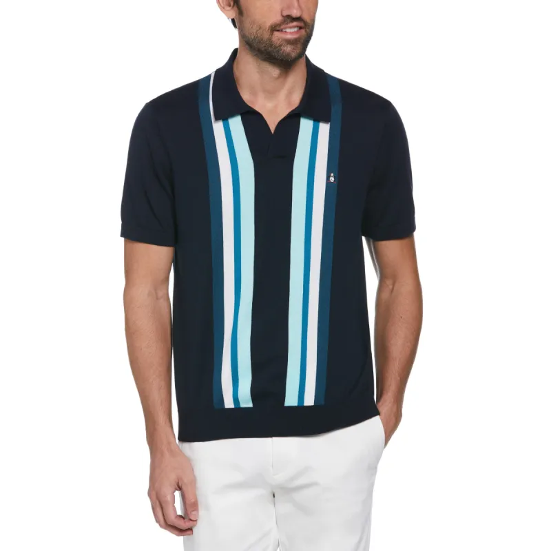 Textured Vertical Stripe Sweater Polo sold by Original Penguin