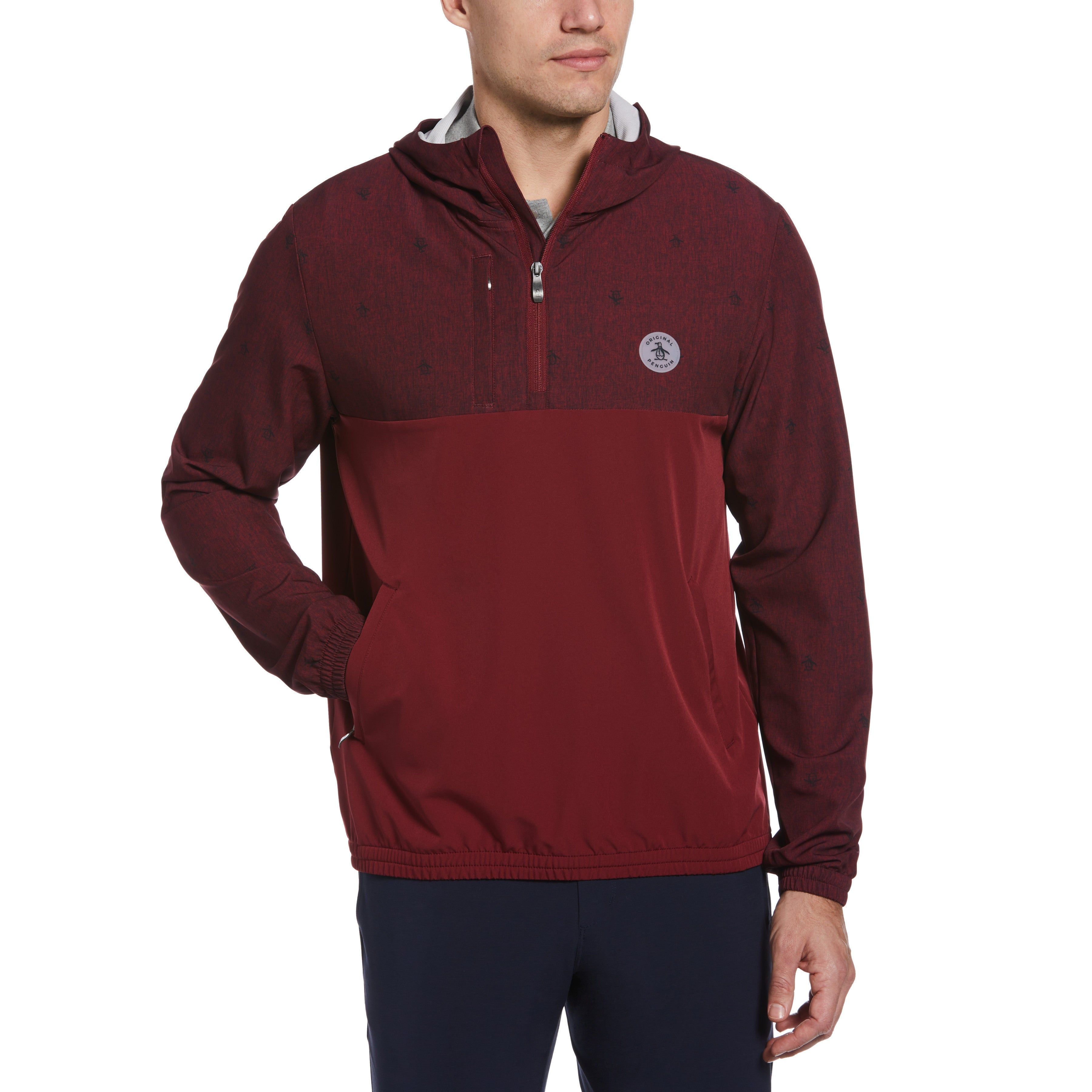 1/4 Zip Printed Pete Wind Hoodie sold by Original Penguin