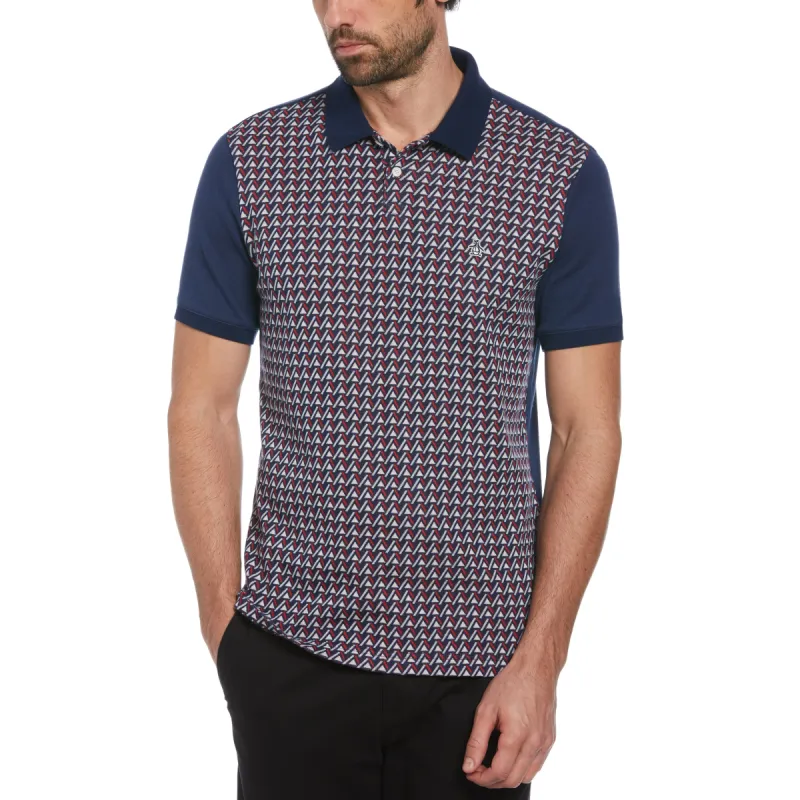 Mountain Print Jacquard Front Polo sold by Original Penguin