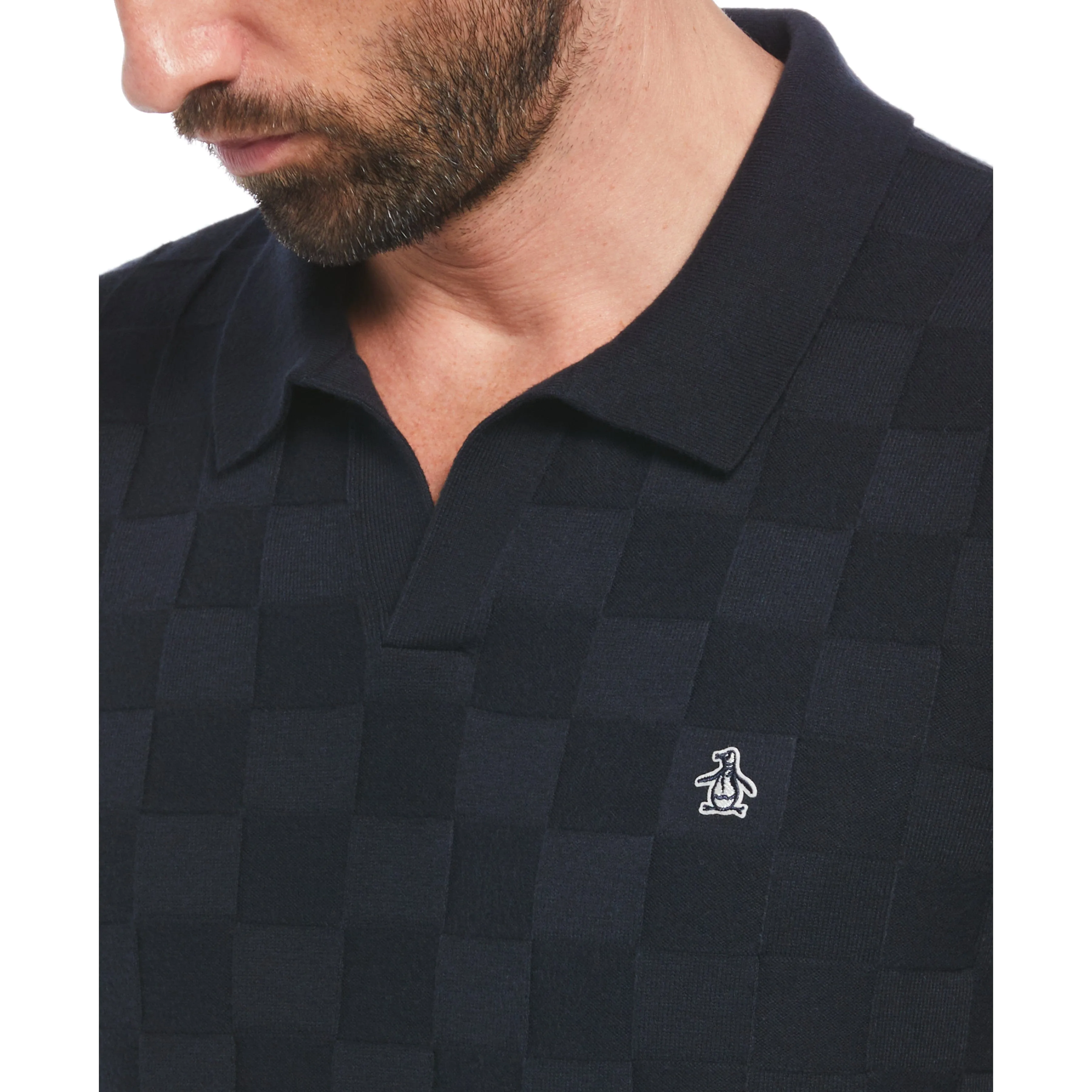 Jacquard Johnny Collar Sweater Polo sold by Original Penguin product image thumbnail 4
