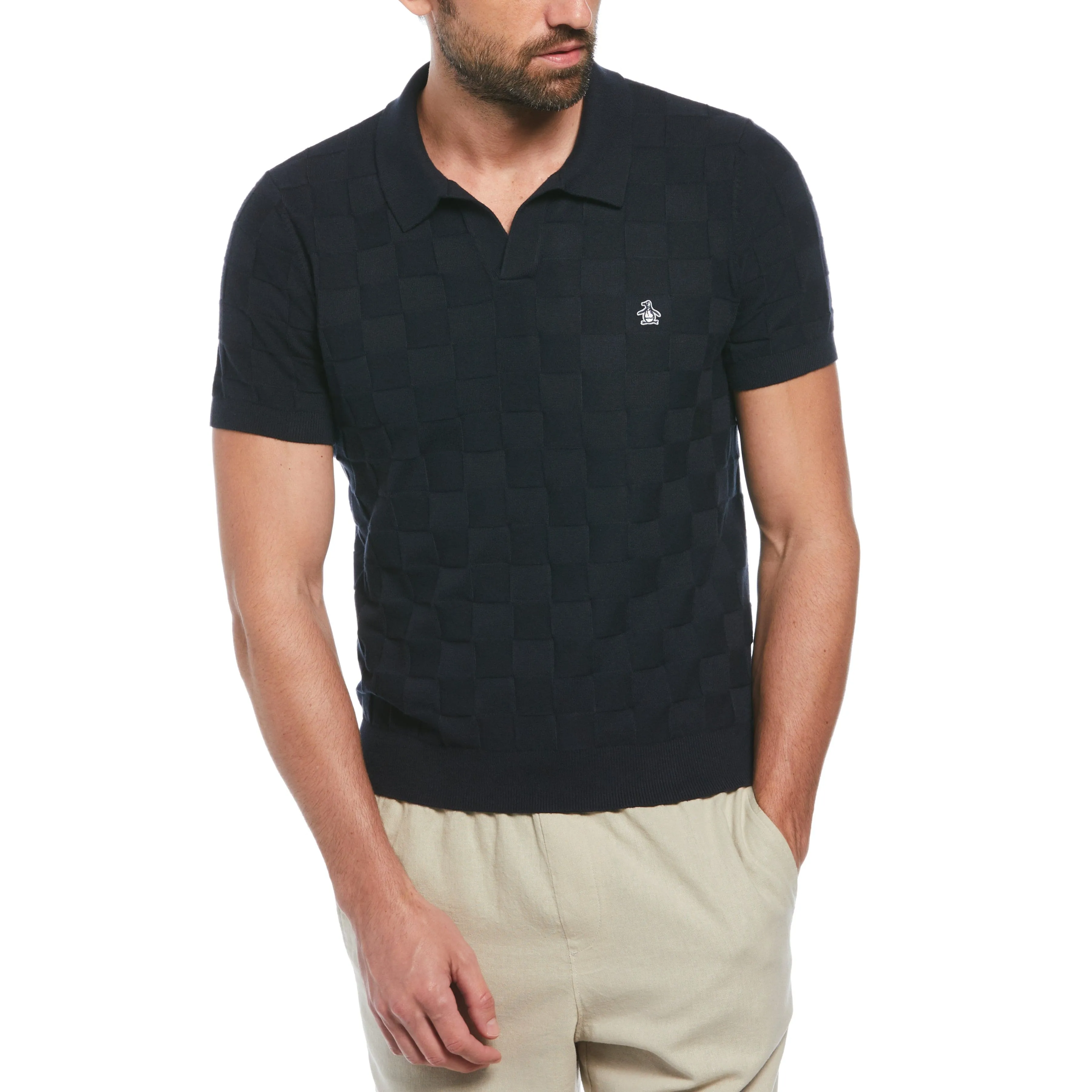Jacquard Johnny Collar Sweater Polo sold by Original Penguin product image thumbnail 2