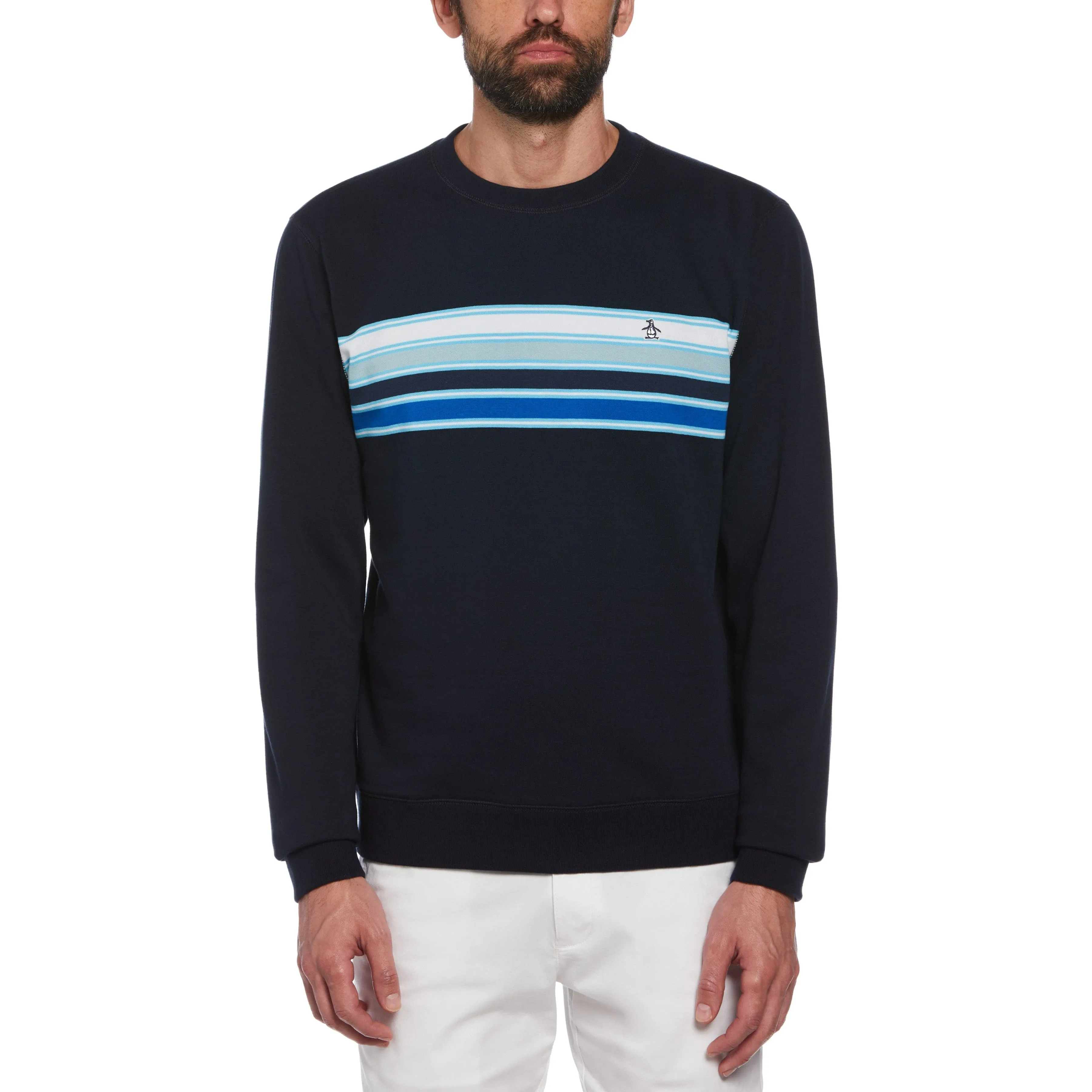 Striped Crew Neck Fleece Sweatshirt sold by Original Penguin