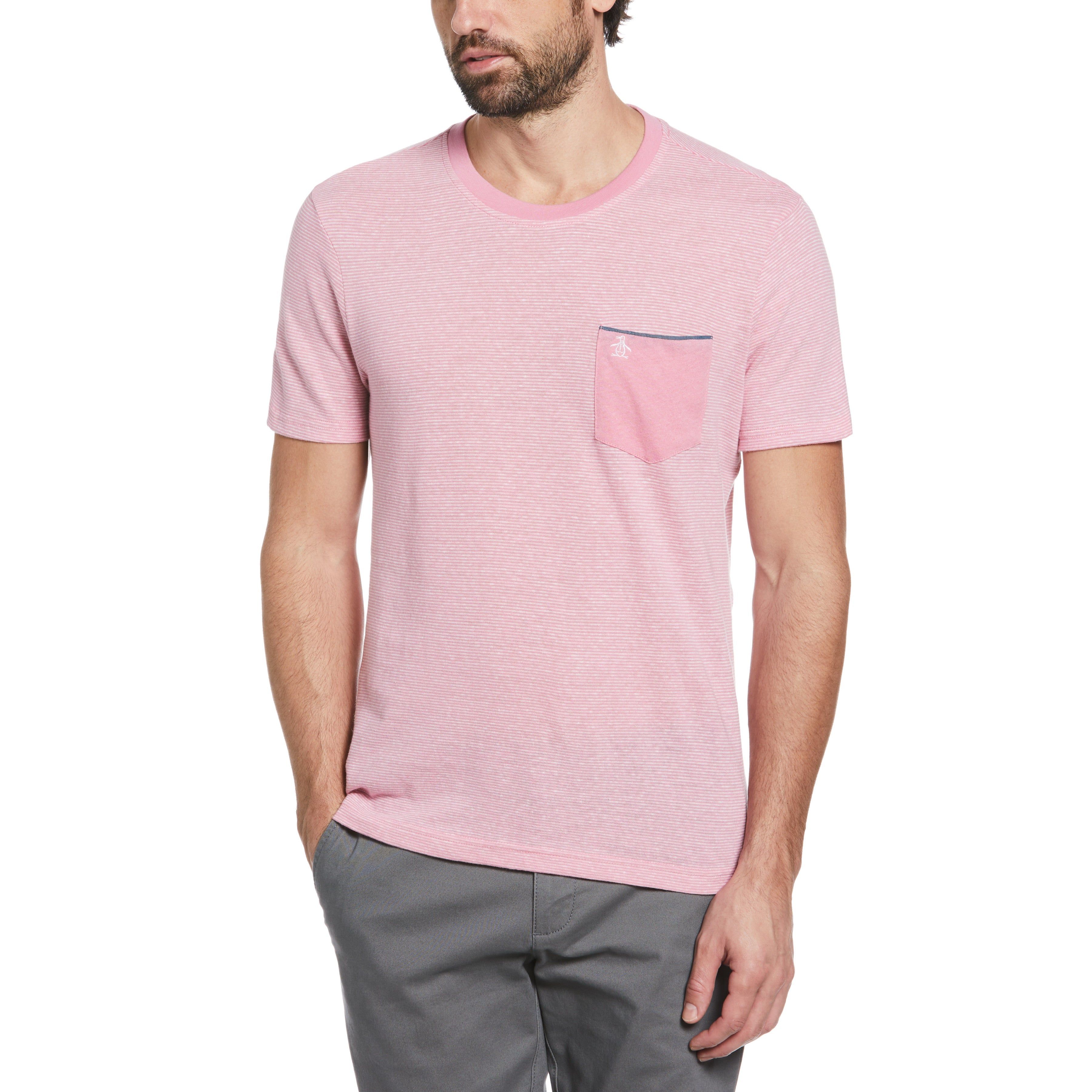 Linen Blend Striped Tee sold by Original Penguin