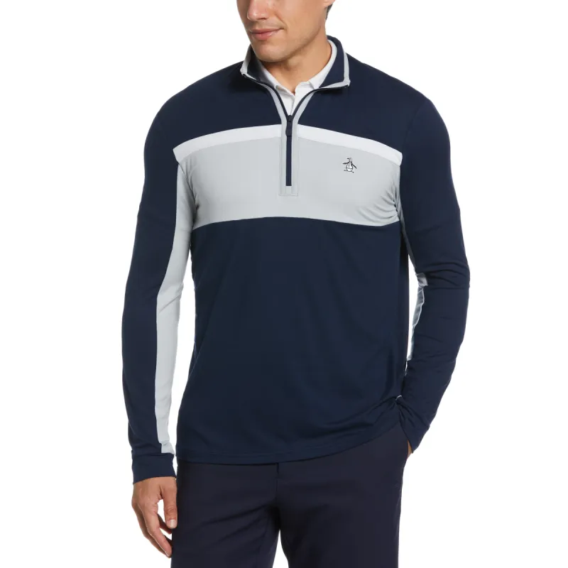 Color Block 1/4 Zip Sweater sold by Original Penguin