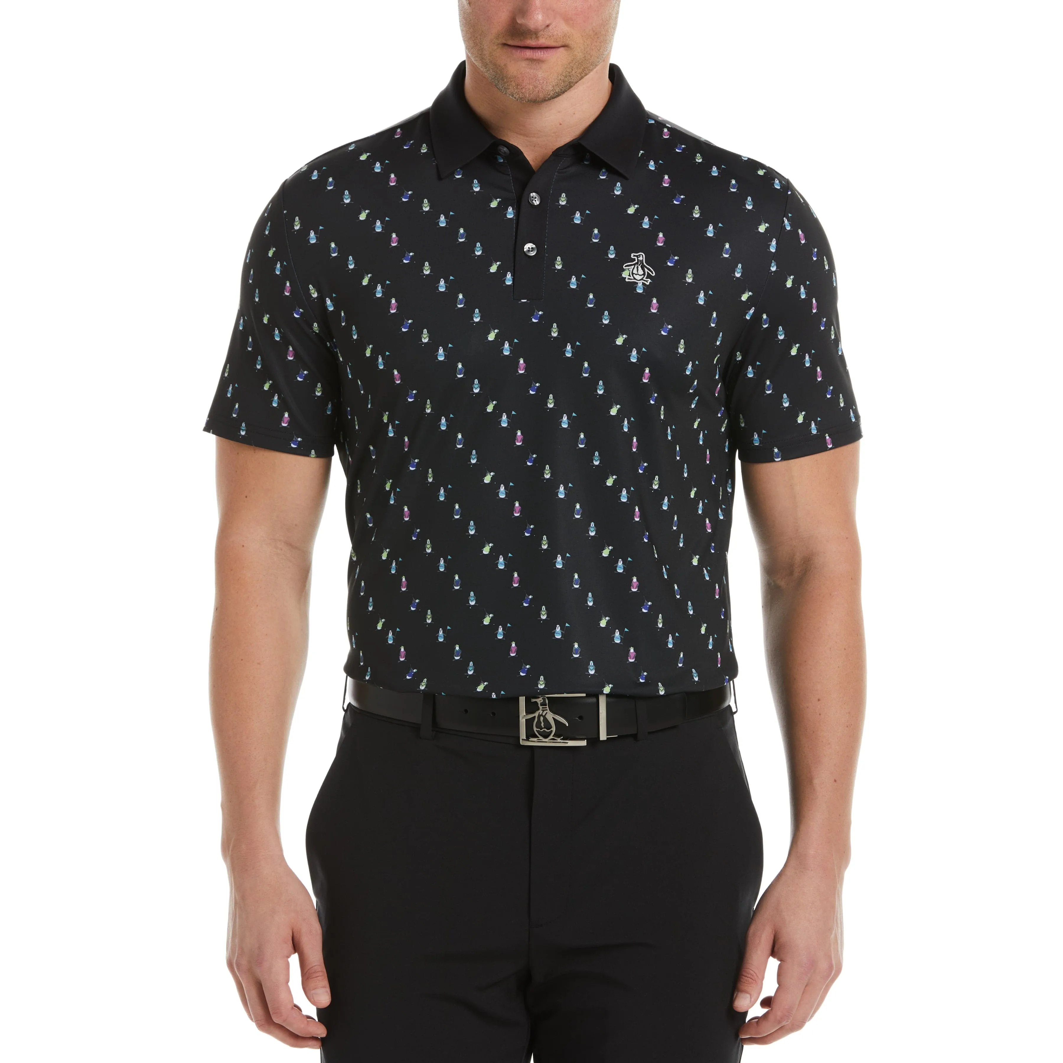 Swinging Pete Novelty Print Golf Polo sold by Original Penguin