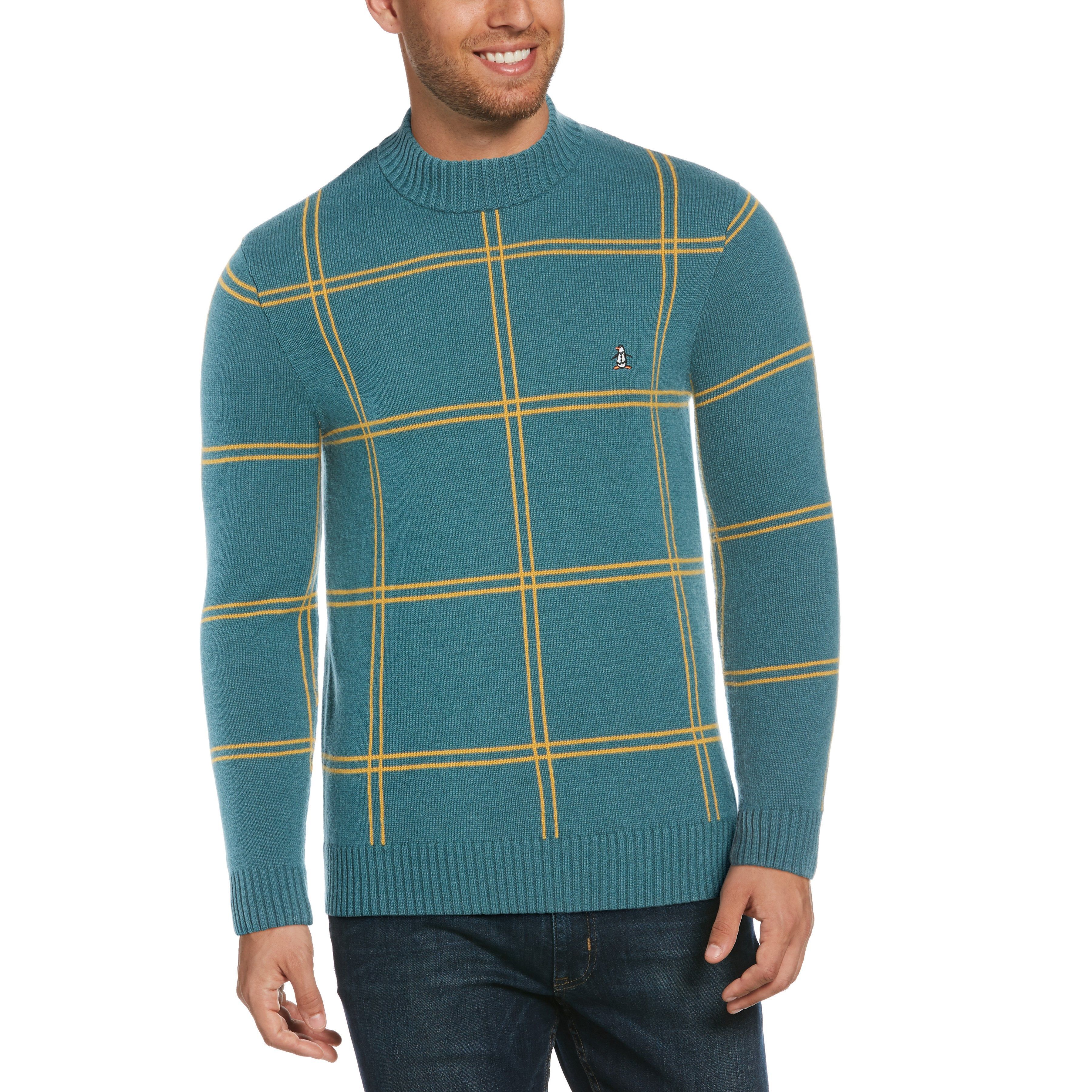 Mockneck Windowpane Sweater sold by Original Penguin