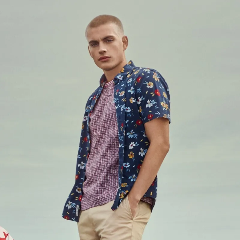 EcoVero™ Floral Print Stretch Shirt sold by Original Penguin