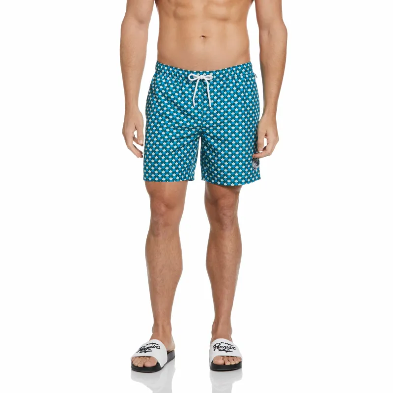All Over Fan Print Swim Short sold by Original Penguin