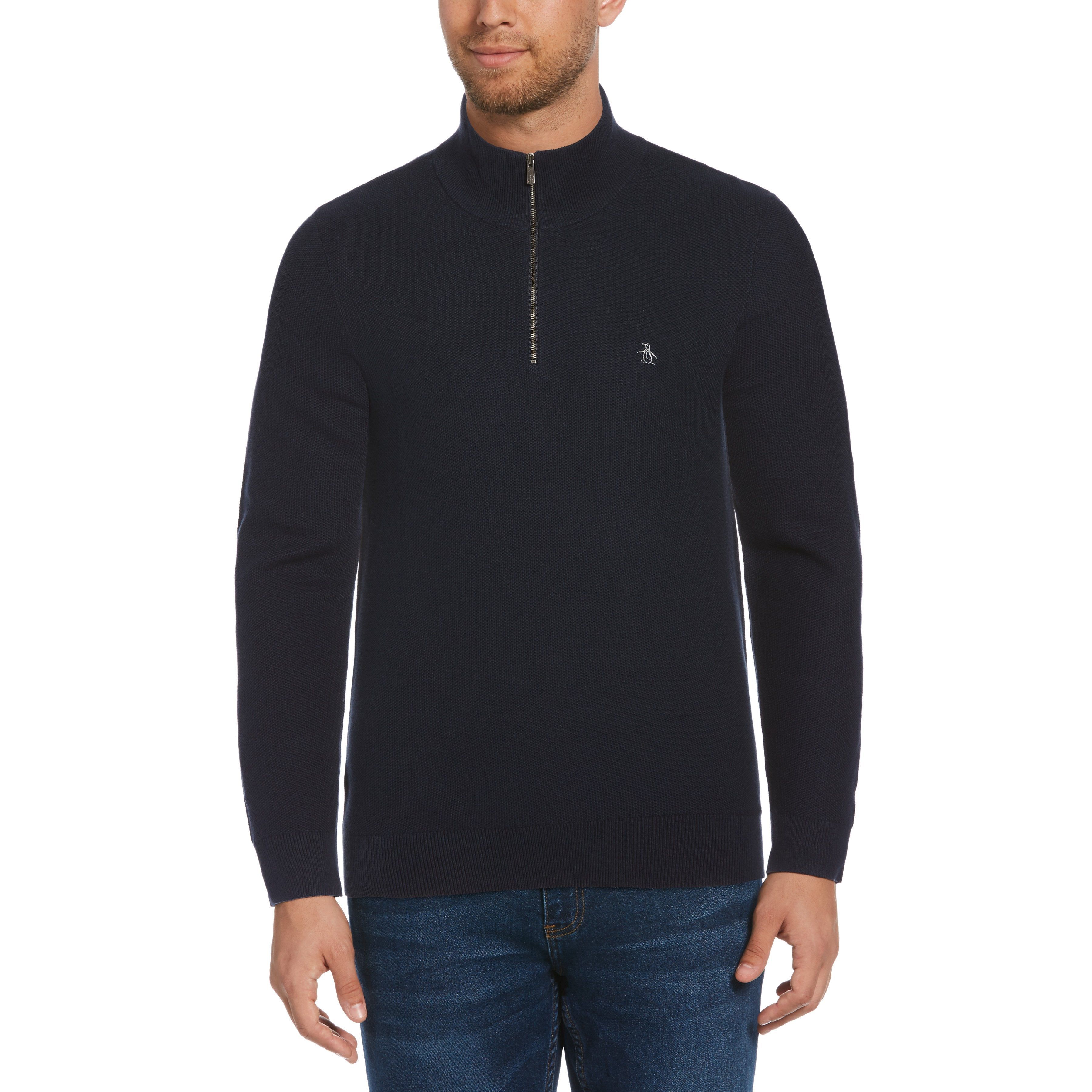 Quarter Zip Tuck Stitch Sweater sold by Original Penguin