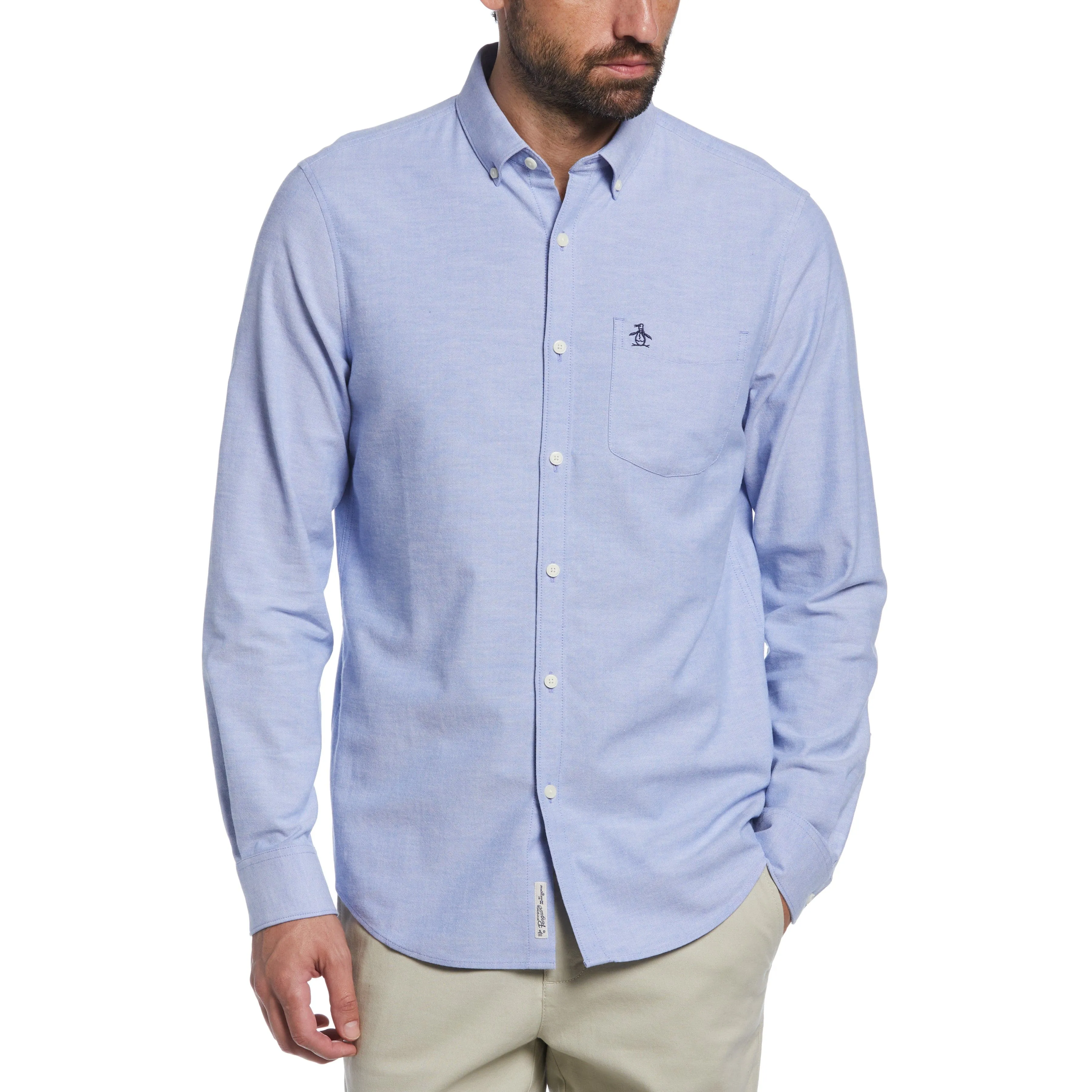 EcoVero™ Oxford Long Sleeve Pocket Shirt sold by Original Penguin