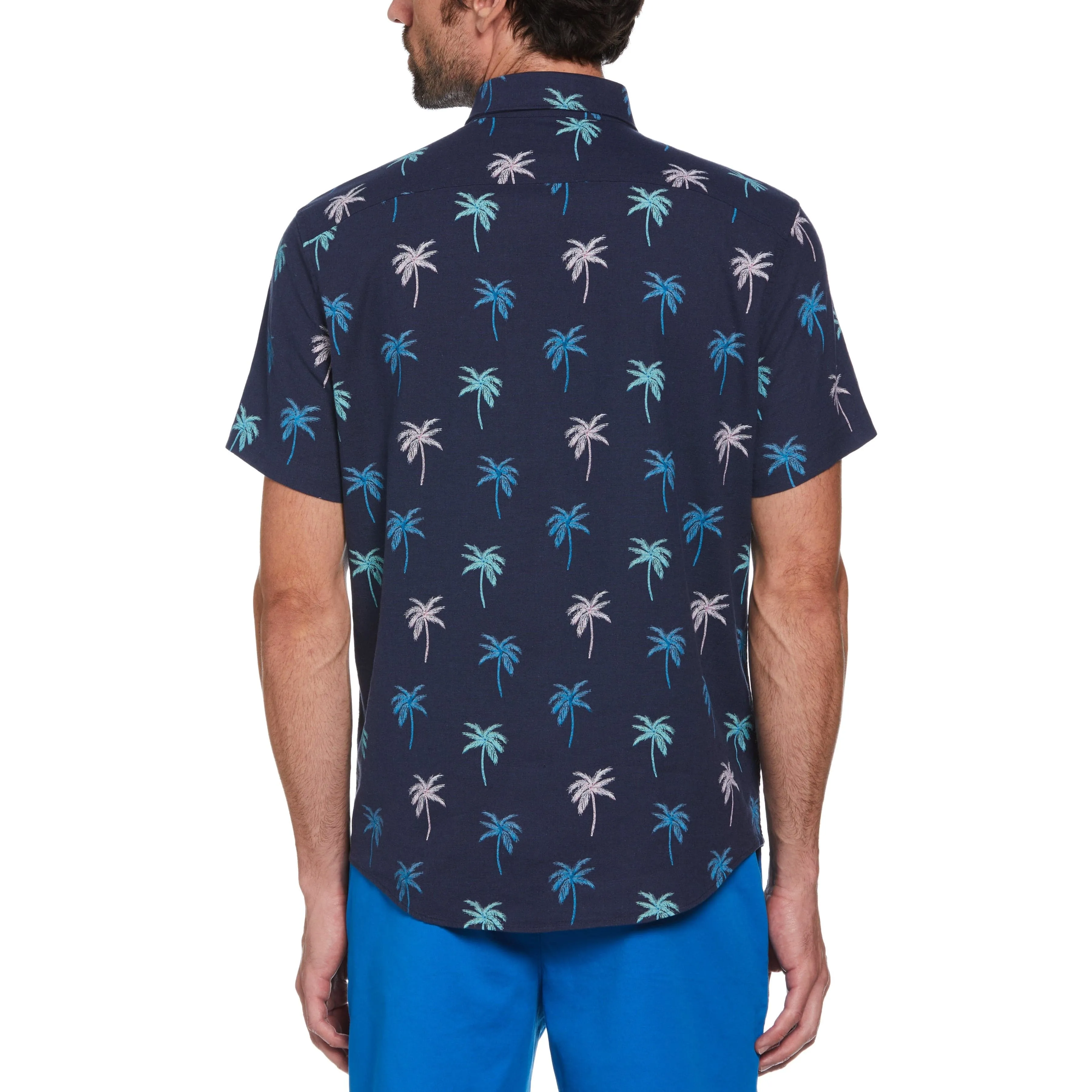 Palm Tree Print Linen Blend Shirt sold by Original Penguin product image thumbnail 2