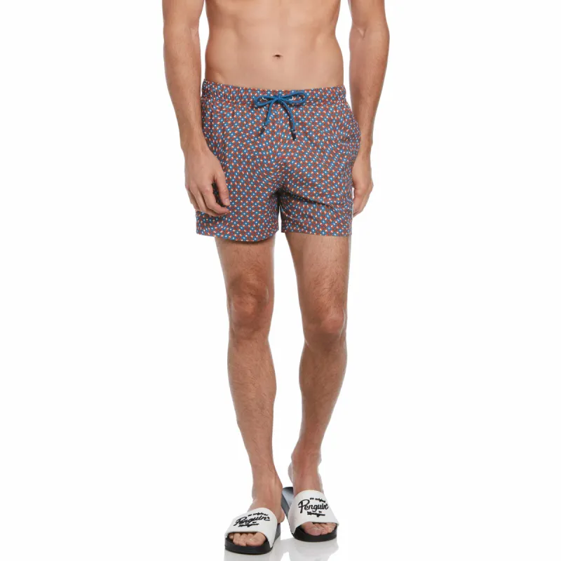 Allover Warped Floral Print Swim Short sold by Original Penguin