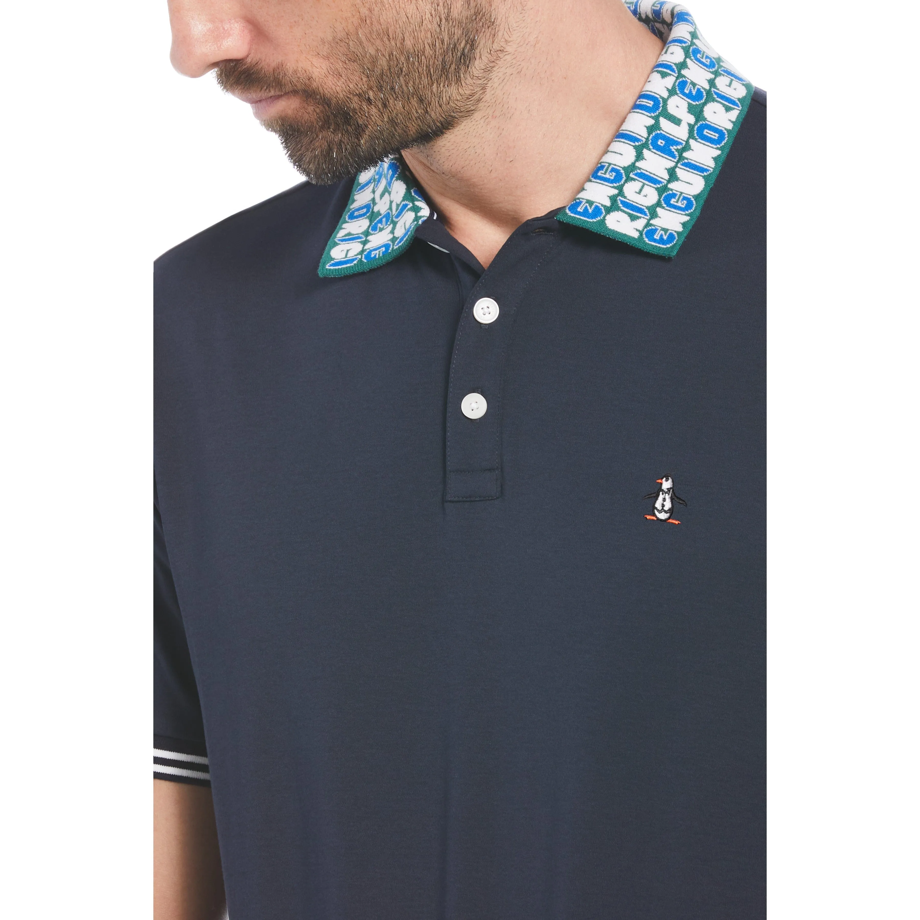 Interlock Jacquard Logo Collar Polo sold by Original Penguin product image thumbnail 3