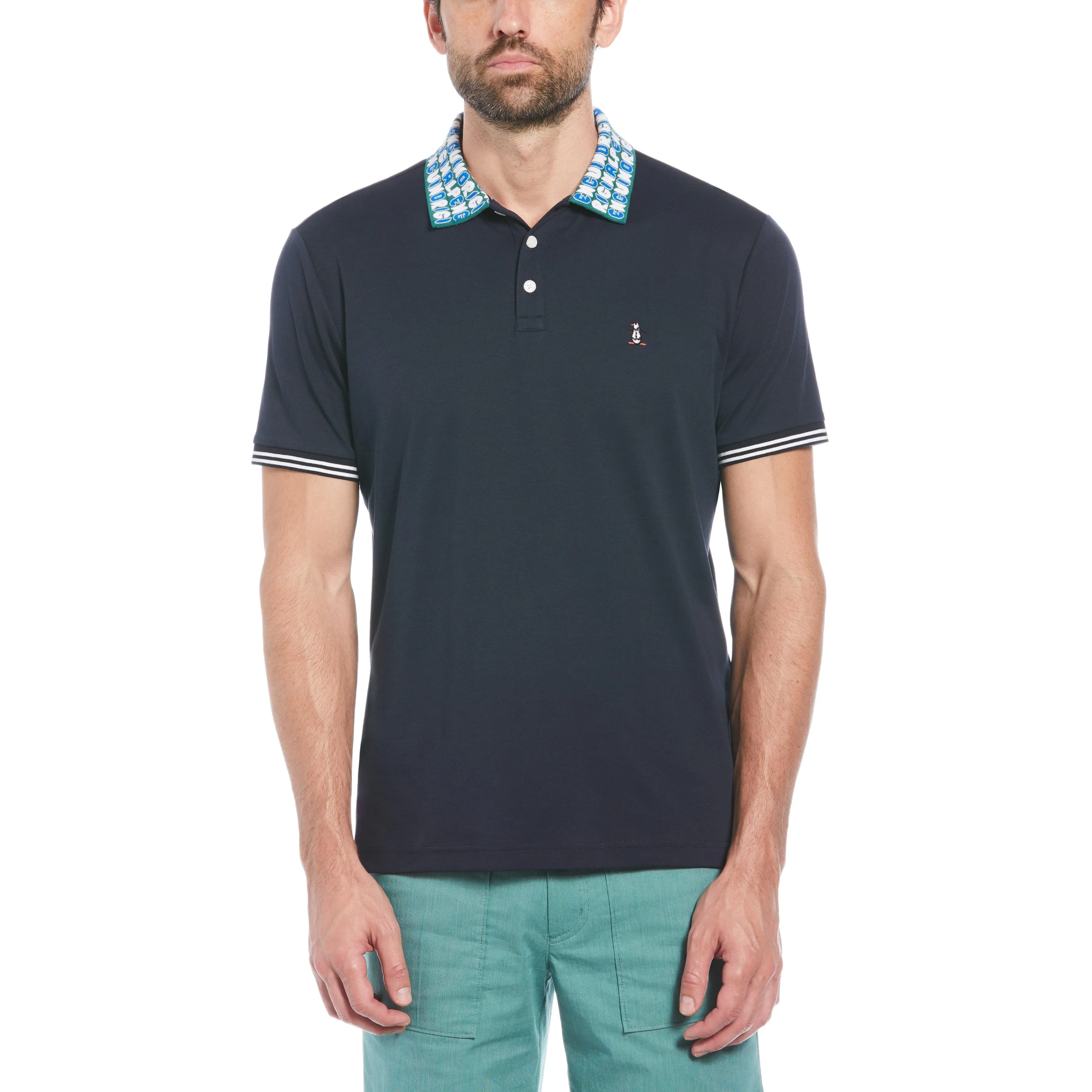 Interlock Jacquard Logo Collar Polo sold by Original Penguin
