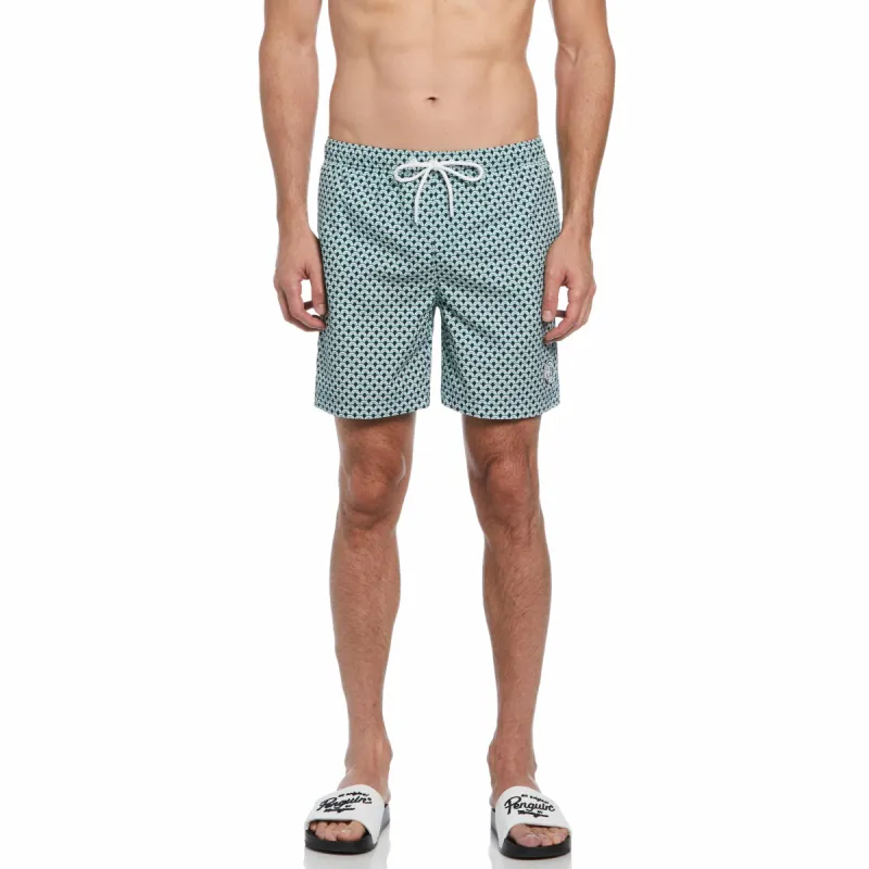 Geo Wave Print Swim Shorts sold by Original Penguin