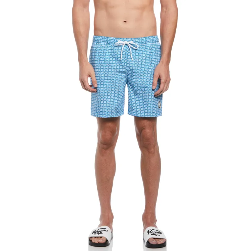 Geo Wave Print Swim Shorts sold by Original Penguin