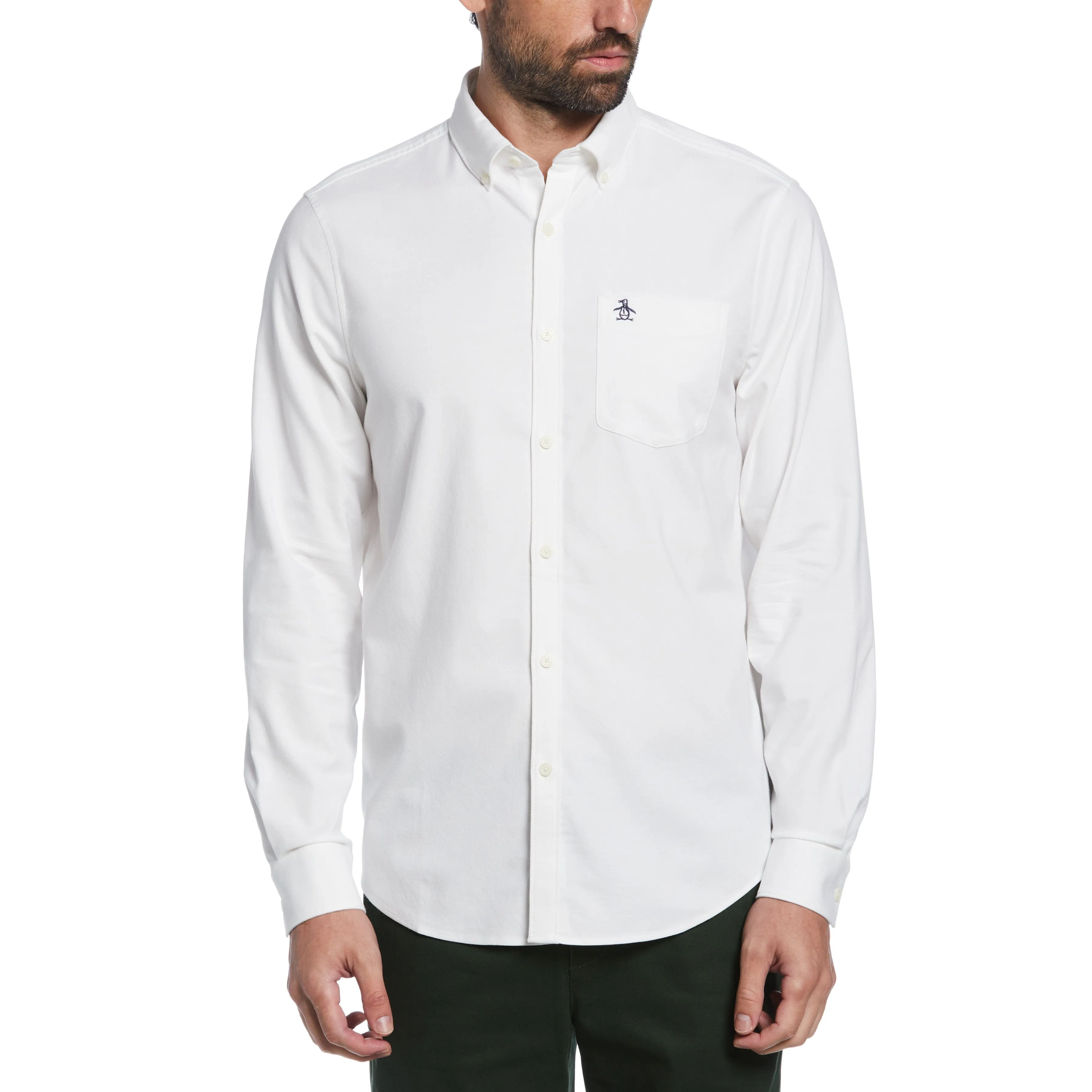 EcoVero™ Oxford Long Sleeve Pocket Shirt sold by Original Penguin