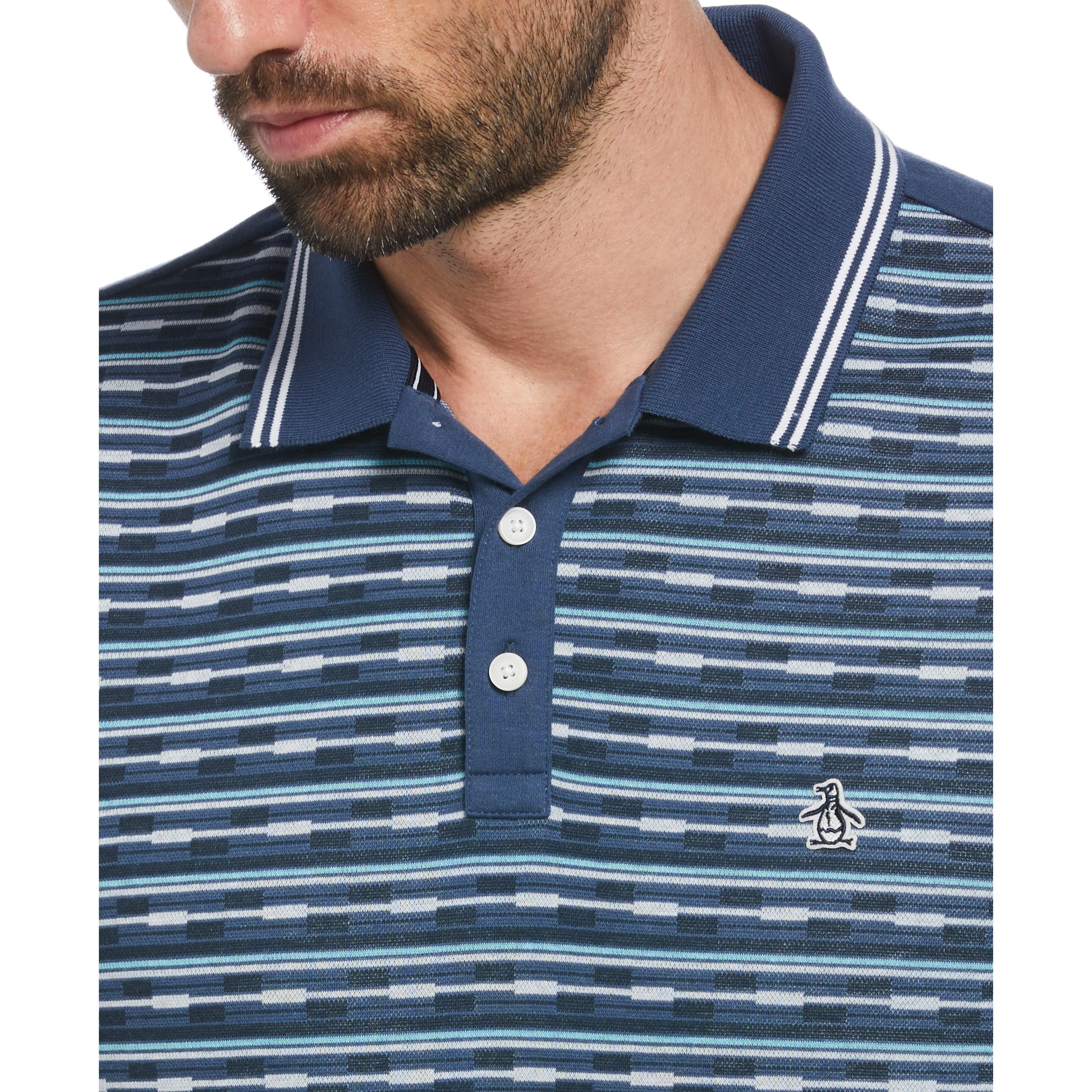 Jacquard Geo Front Polo sold by Original Penguin product image thumbnail 3